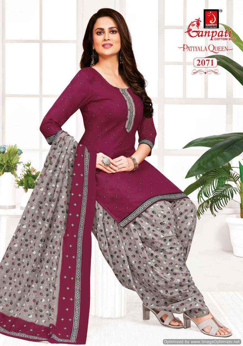 Ganpati Cotton Patiyala Queen Vol 9 Salwar Suits ( 15 Pcs Catalog )