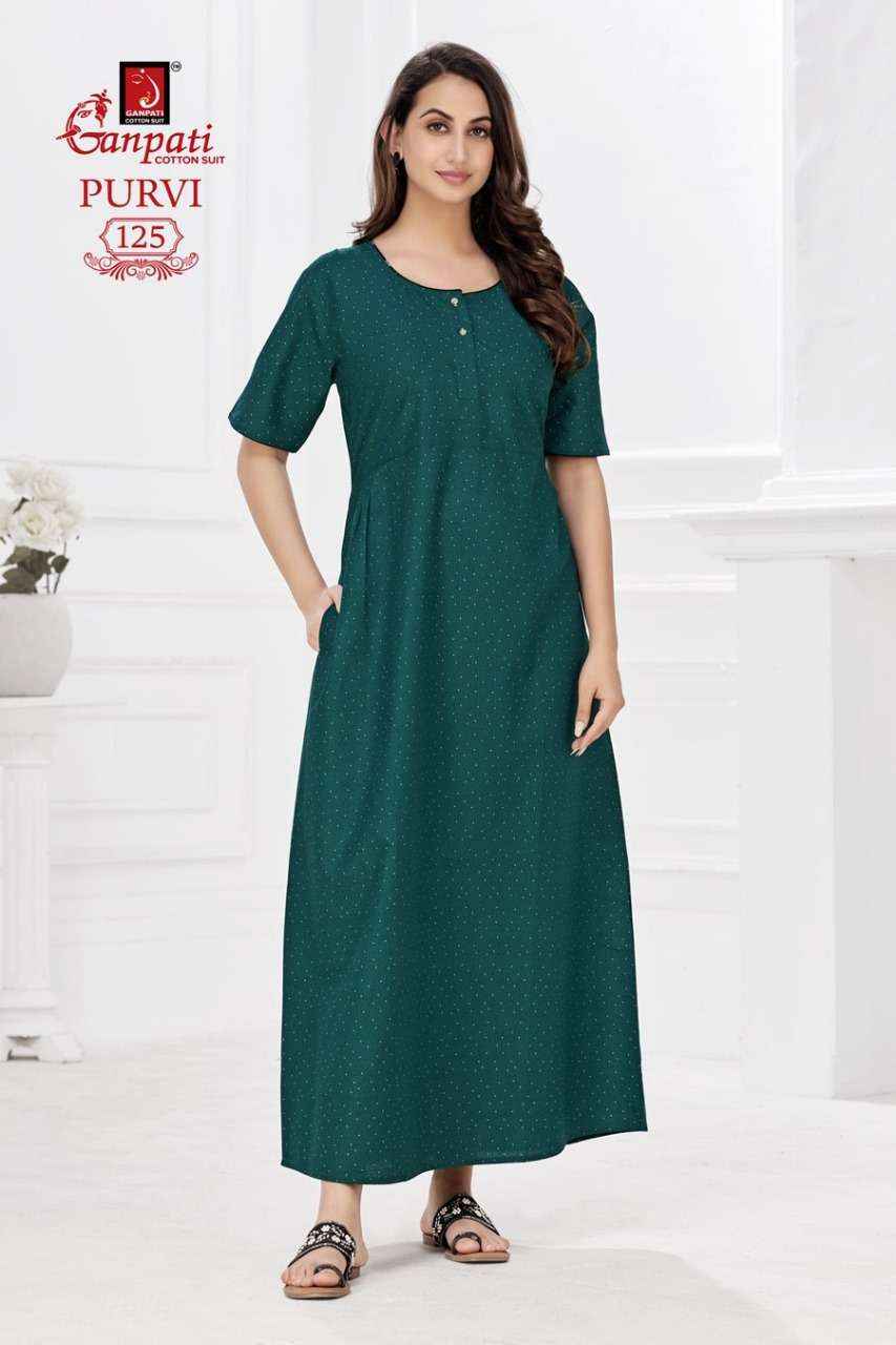 Ganpati Purvi Vol-1Pure Cotton Night Gown ( 20 Pcs Catalog )