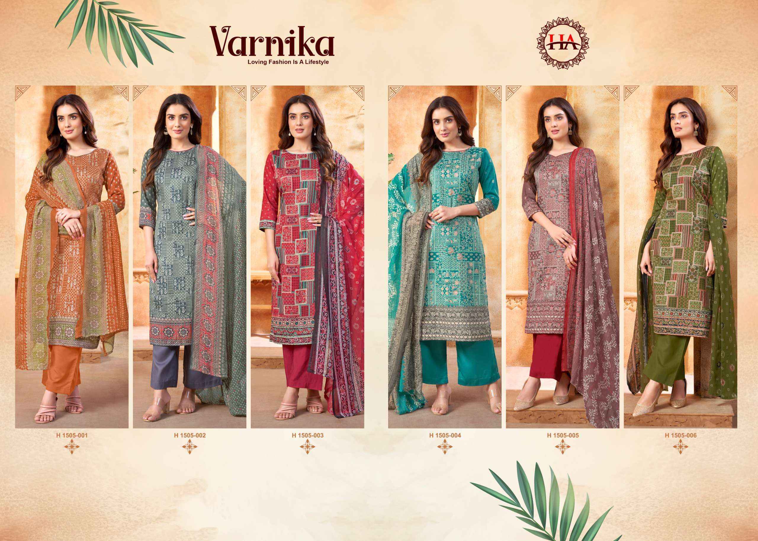 HARSHIT FASHION HUB VARNIKA SUITS ( 6 PCS CATALOG )