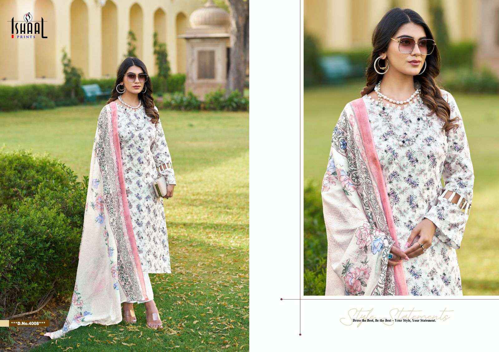 ISHAAL PRINTS KESARIYA VOL-4 LAWN DRESS MATERIAL ( 8 PCS CATALOG )