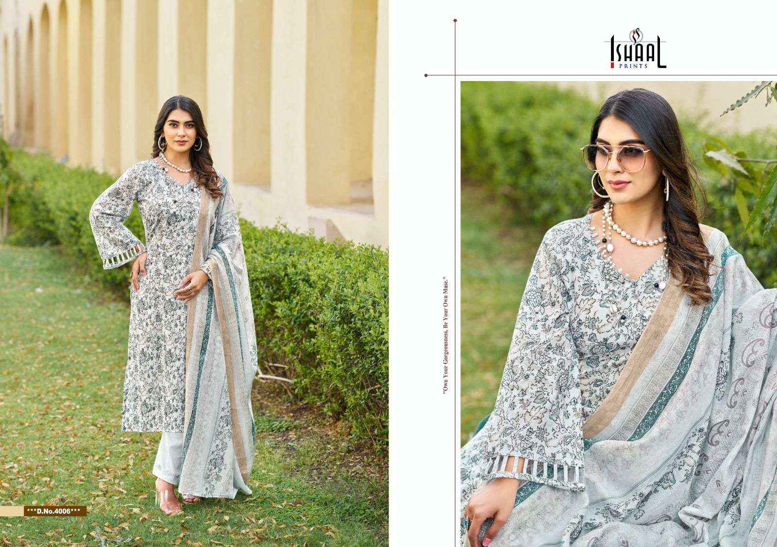 ISHAAL PRINTS KESARIYA VOL-4 LAWN DRESS MATERIAL ( 8 PCS CATALOG )