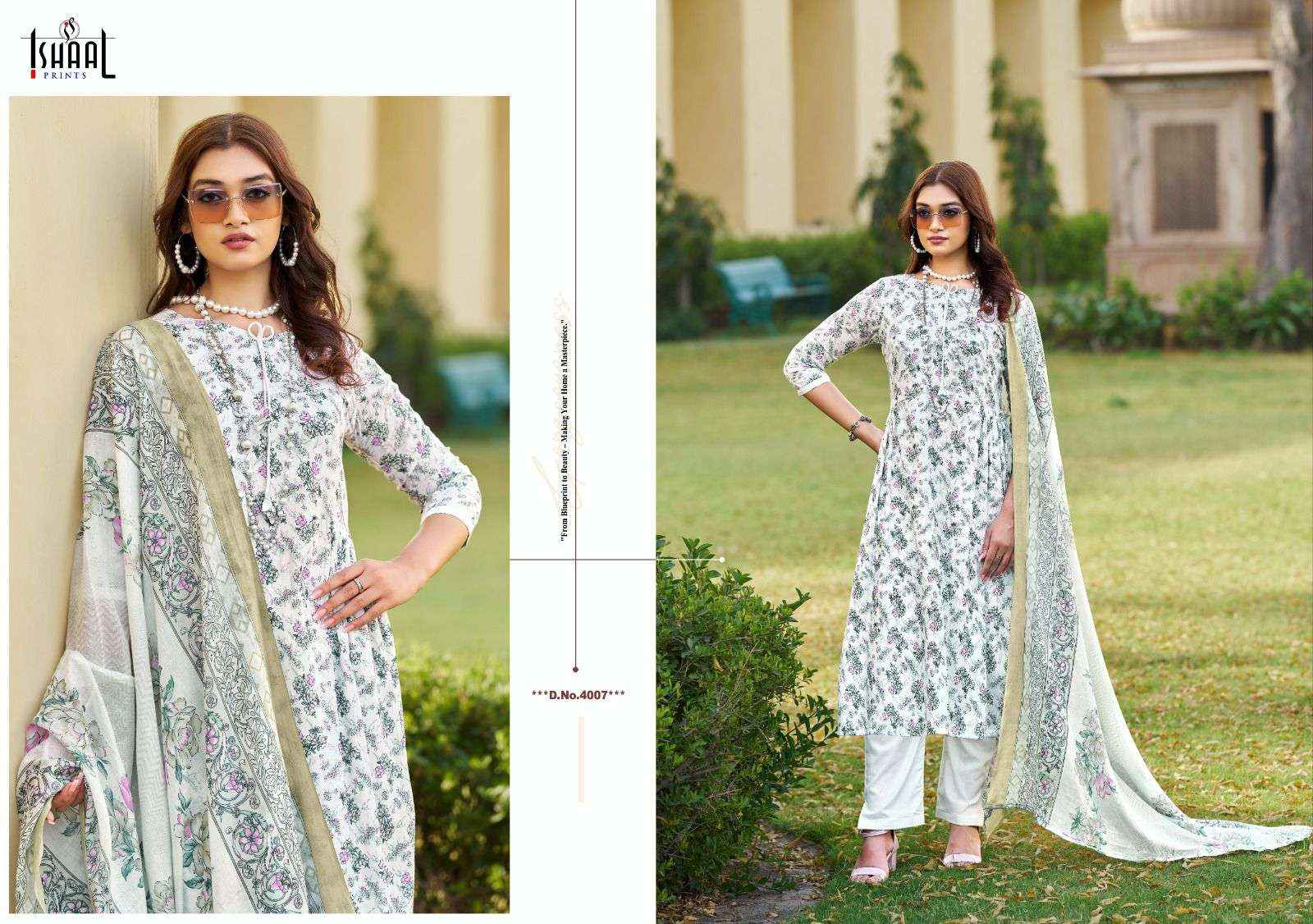 ISHAAL PRINTS KESARIYA VOL-4 LAWN DRESS MATERIAL ( 8 PCS CATALOG )