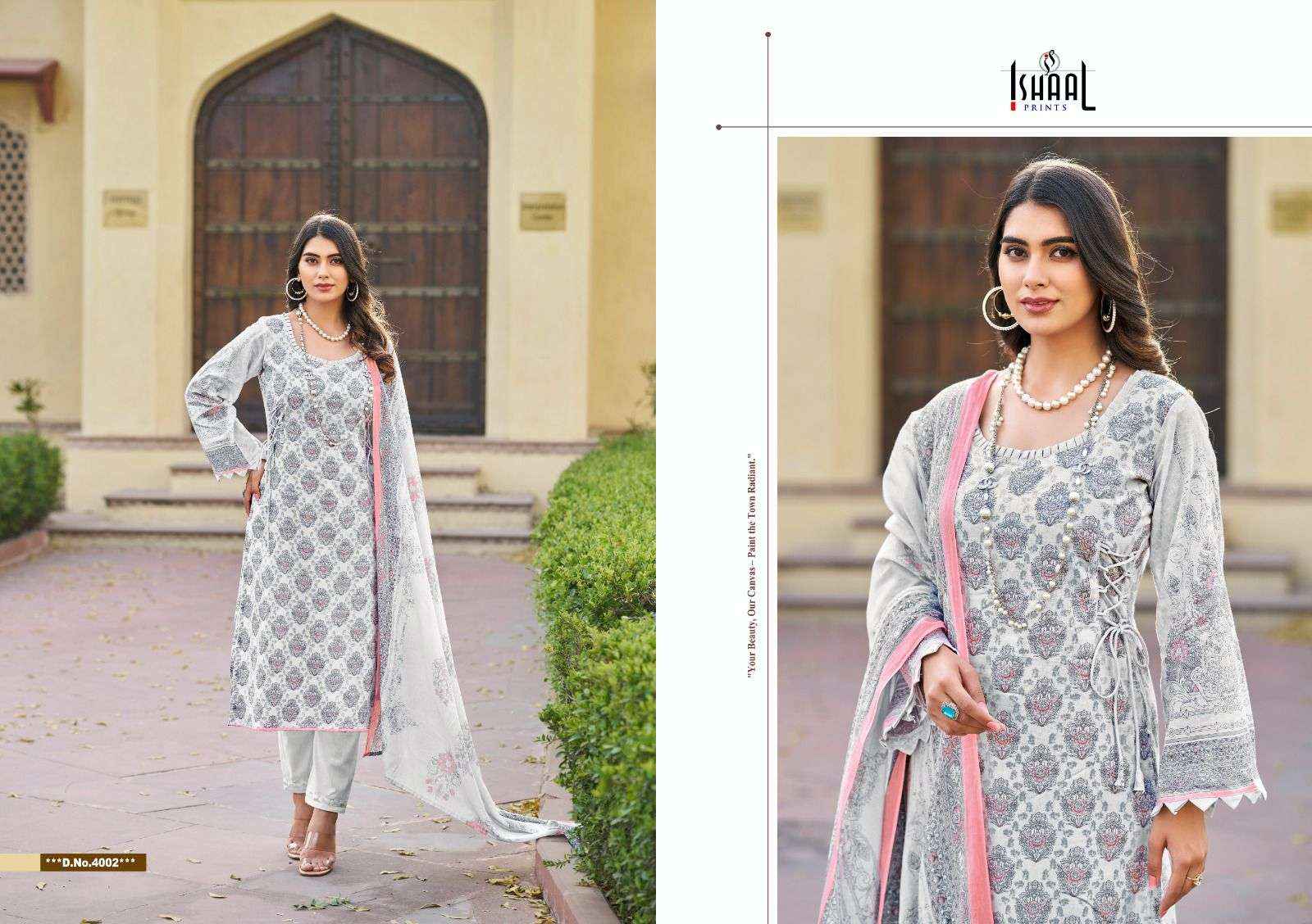 ISHAAL PRINTS KESARIYA VOL-4 LAWN DRESS MATERIAL ( 8 PCS CATALOG )