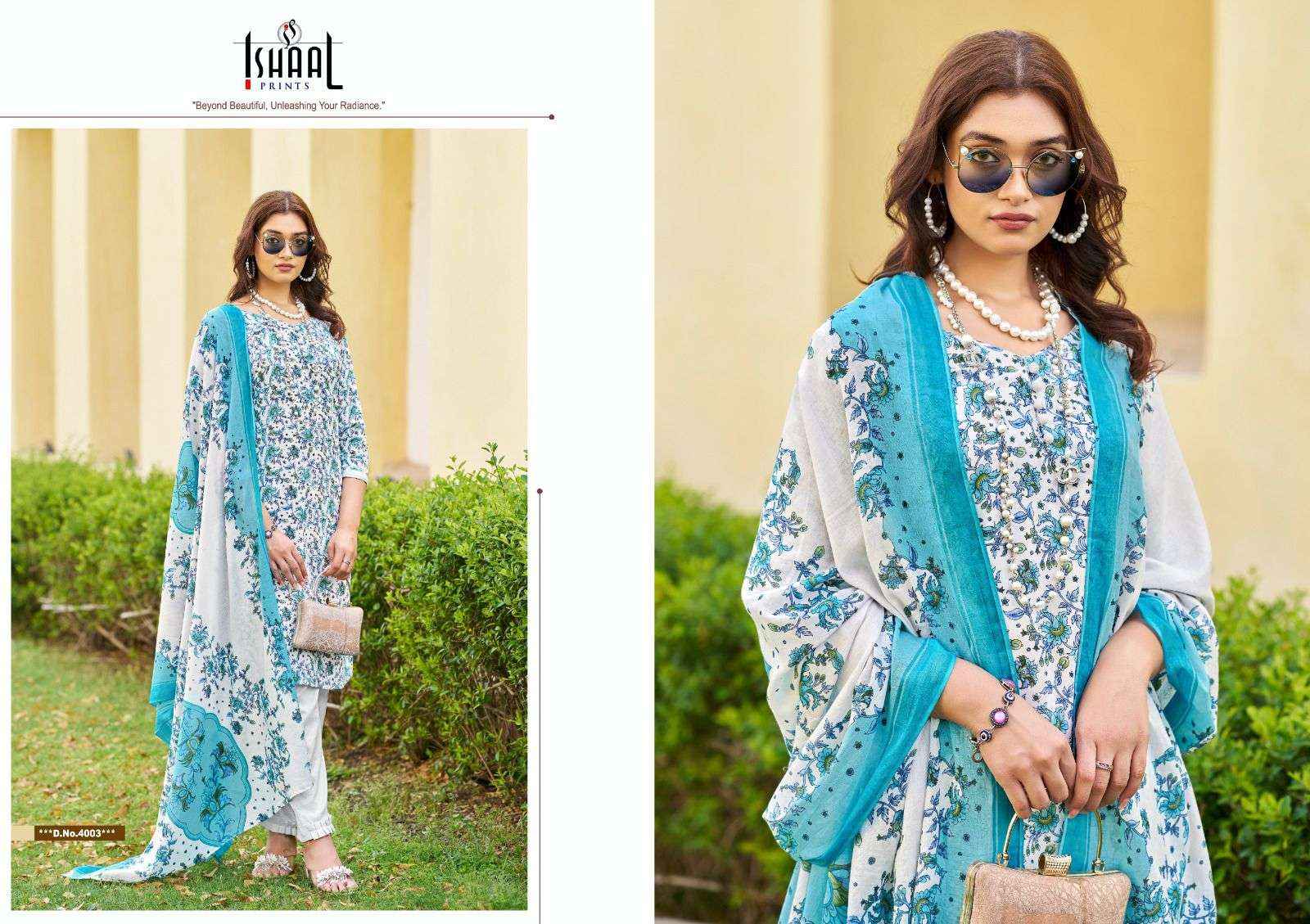 ISHAAL PRINTS KESARIYA VOL-4 LAWN DRESS MATERIAL ( 8 PCS CATALOG )