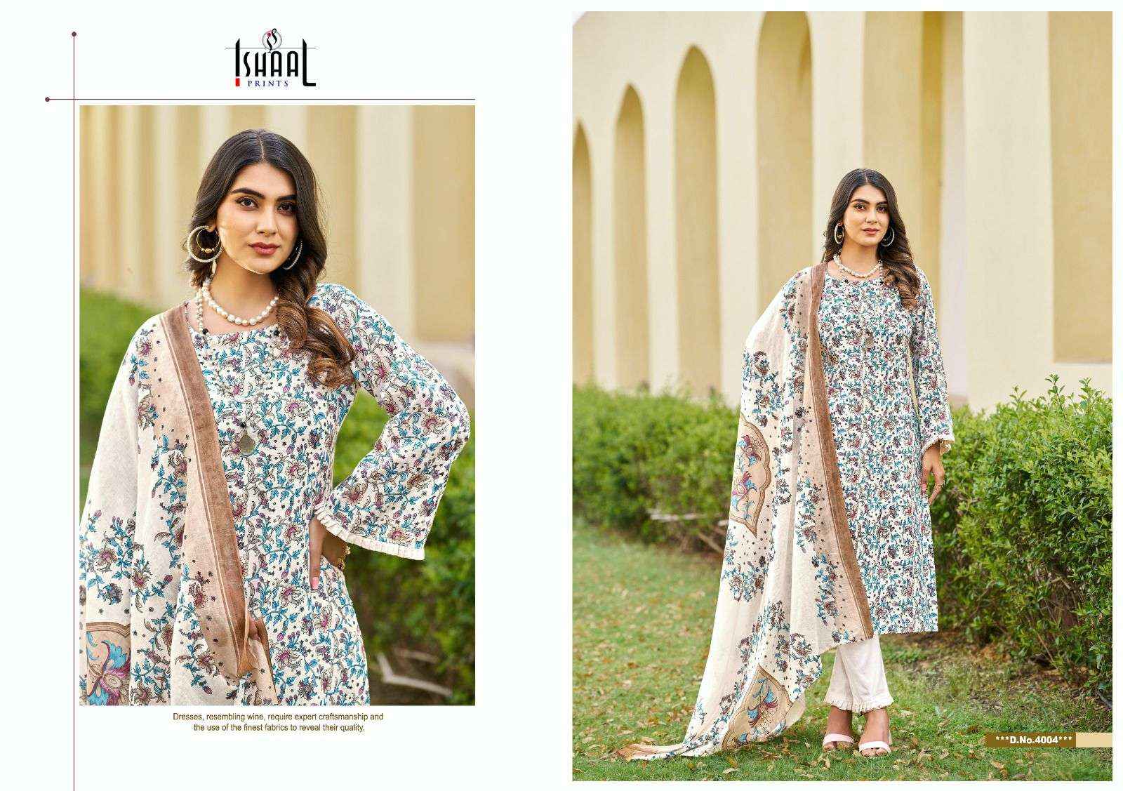 ISHAAL PRINTS KESARIYA VOL-4 LAWN DRESS MATERIAL ( 8 PCS CATALOG )