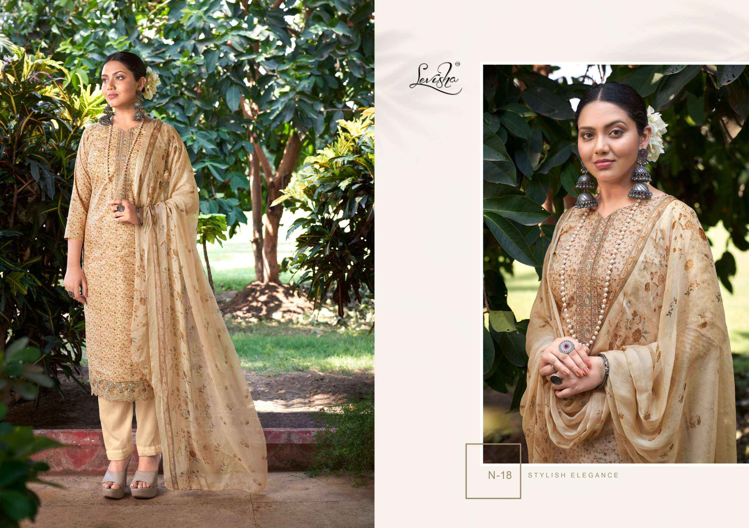 LEVISHA NAYASHA COTTON SELF EMBROIDERY DESIGNER SUITS ( 8 PCS CATALOG )