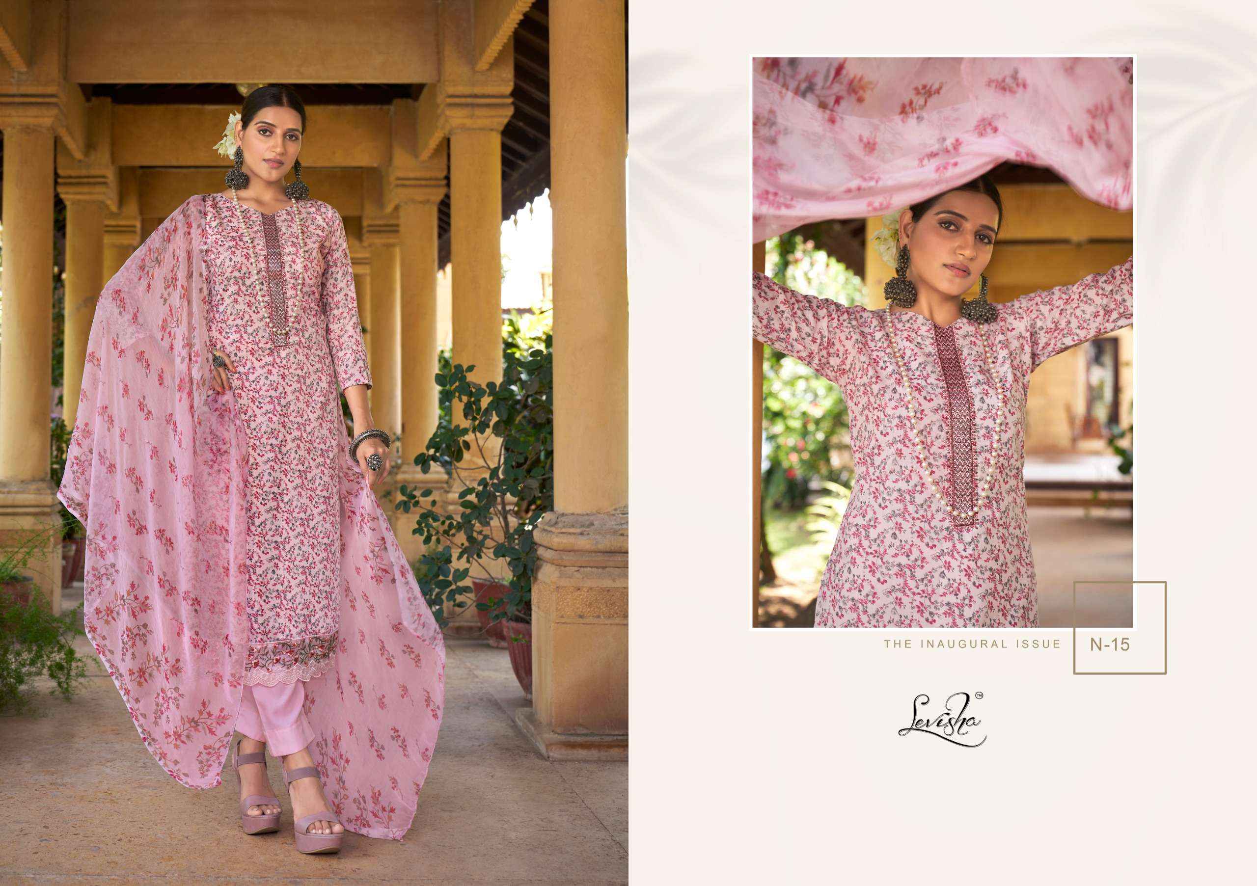 LEVISHA NAYASHA COTTON SELF EMBROIDERY DESIGNER SUITS ( 8 PCS CATALOG )