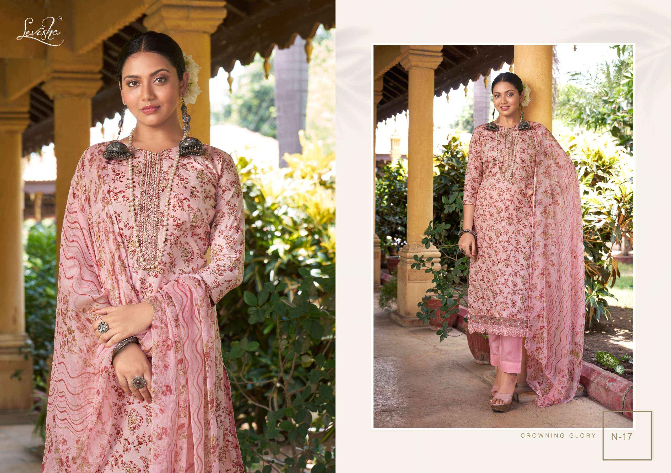 LEVISHA NAYASHA COTTON SELF EMBROIDERY DESIGNER SUITS ( 8 PCS CATALOG )