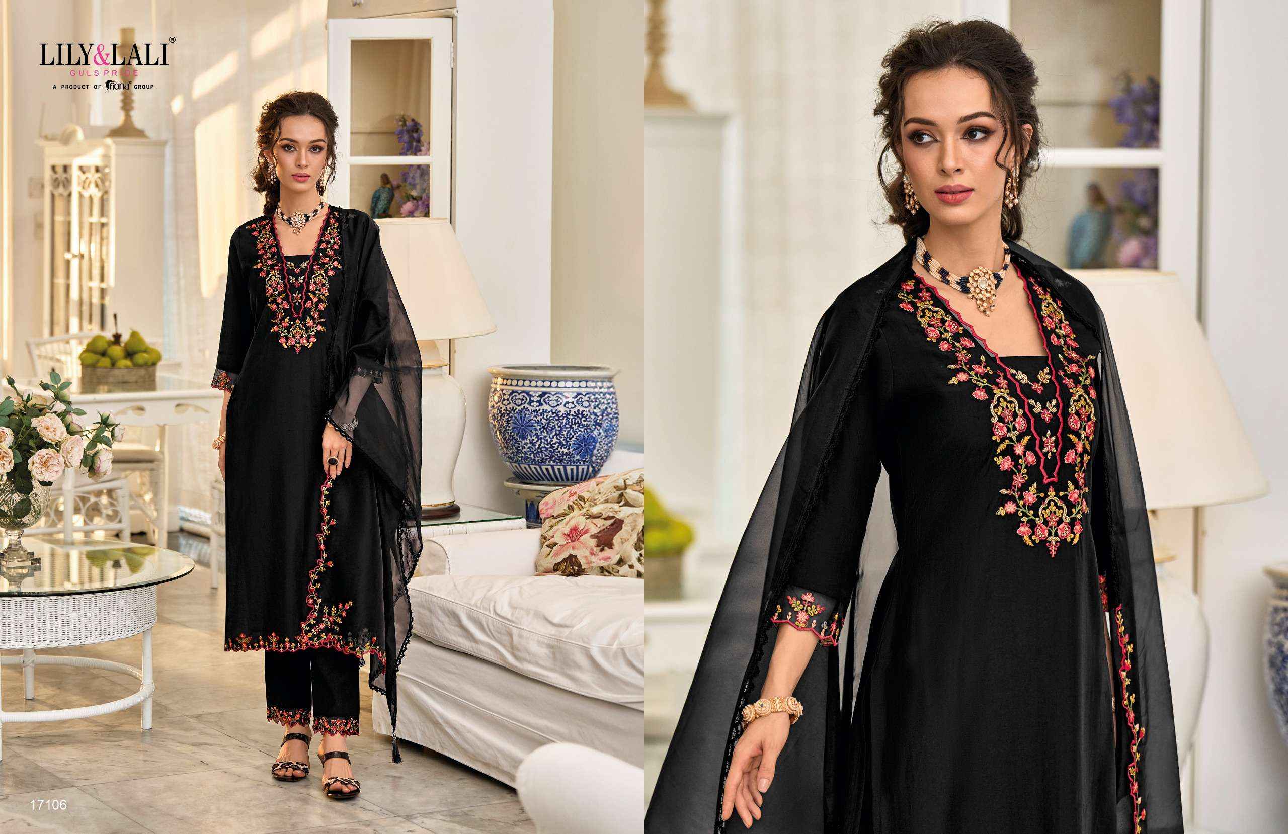 LILY AND LALI MELANGE DESIGNER PARTY WEAR SUIT ( 6 PCS CATALOG )