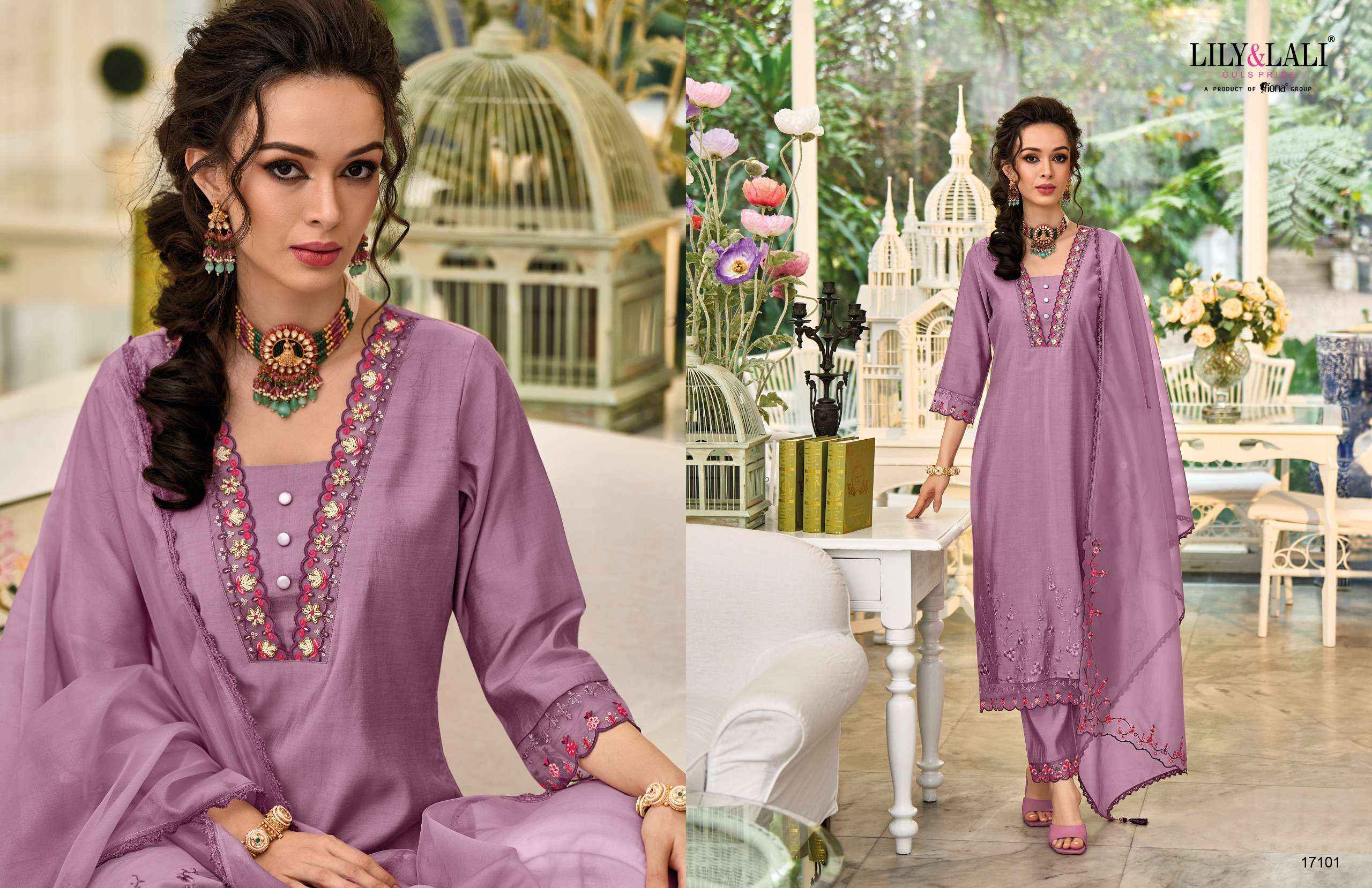 LILY AND LALI MELANGE DESIGNER PARTY WEAR SUIT ( 6 PCS CATALOG )