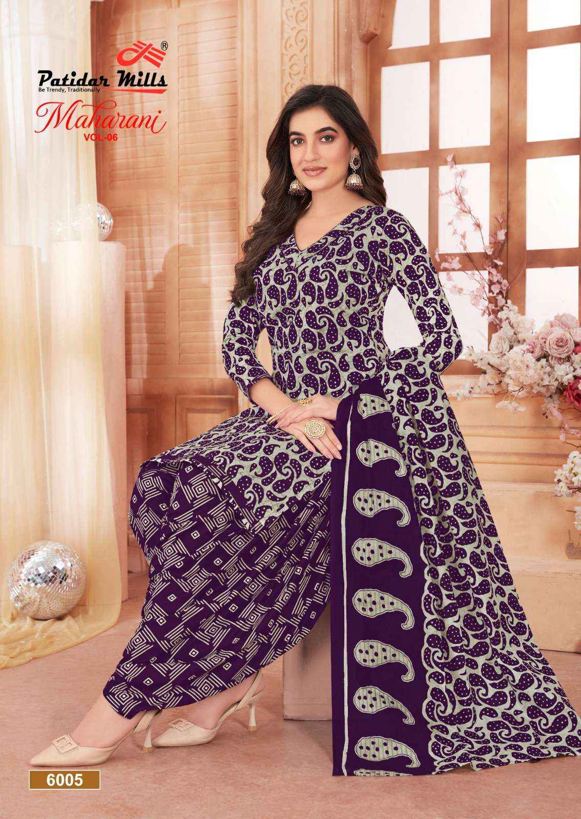 PATIDAR MILLS MAHARANI VOL 6 COTTON DRESS MATERIAL ( 12 PCS CATALOG )