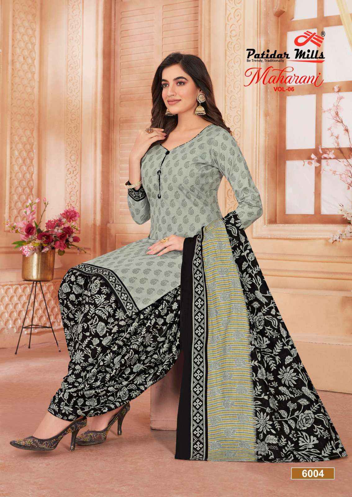 PATIDAR MILLS MAHARANI VOL 6 COTTON DRESS MATERIAL ( 12 PCS CATALOG )