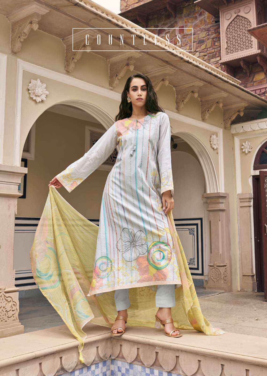 PRM TRENDZ SUNKISSED LAWN COTTON HAND WORK SUITS ( 8 pcsCATALOG )