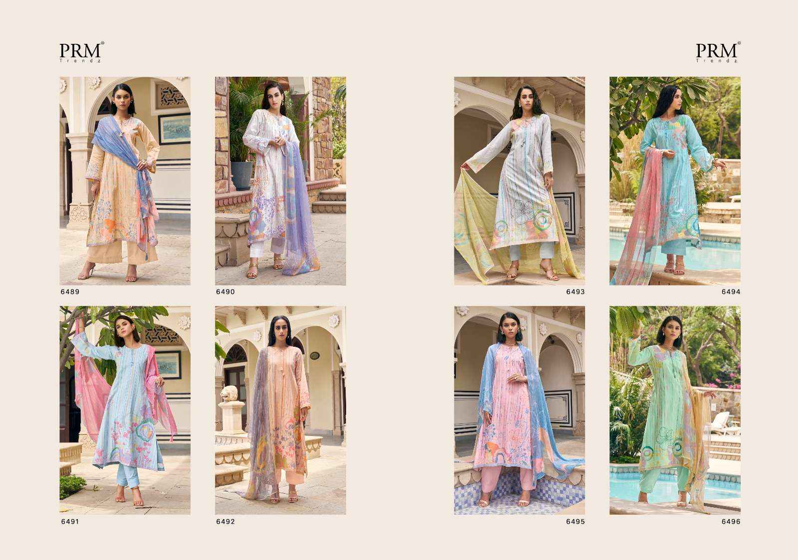 PRM TRENDZ SUNKISSED LAWN COTTON HAND WORK SUITS ( 8 pcsCATALOG )