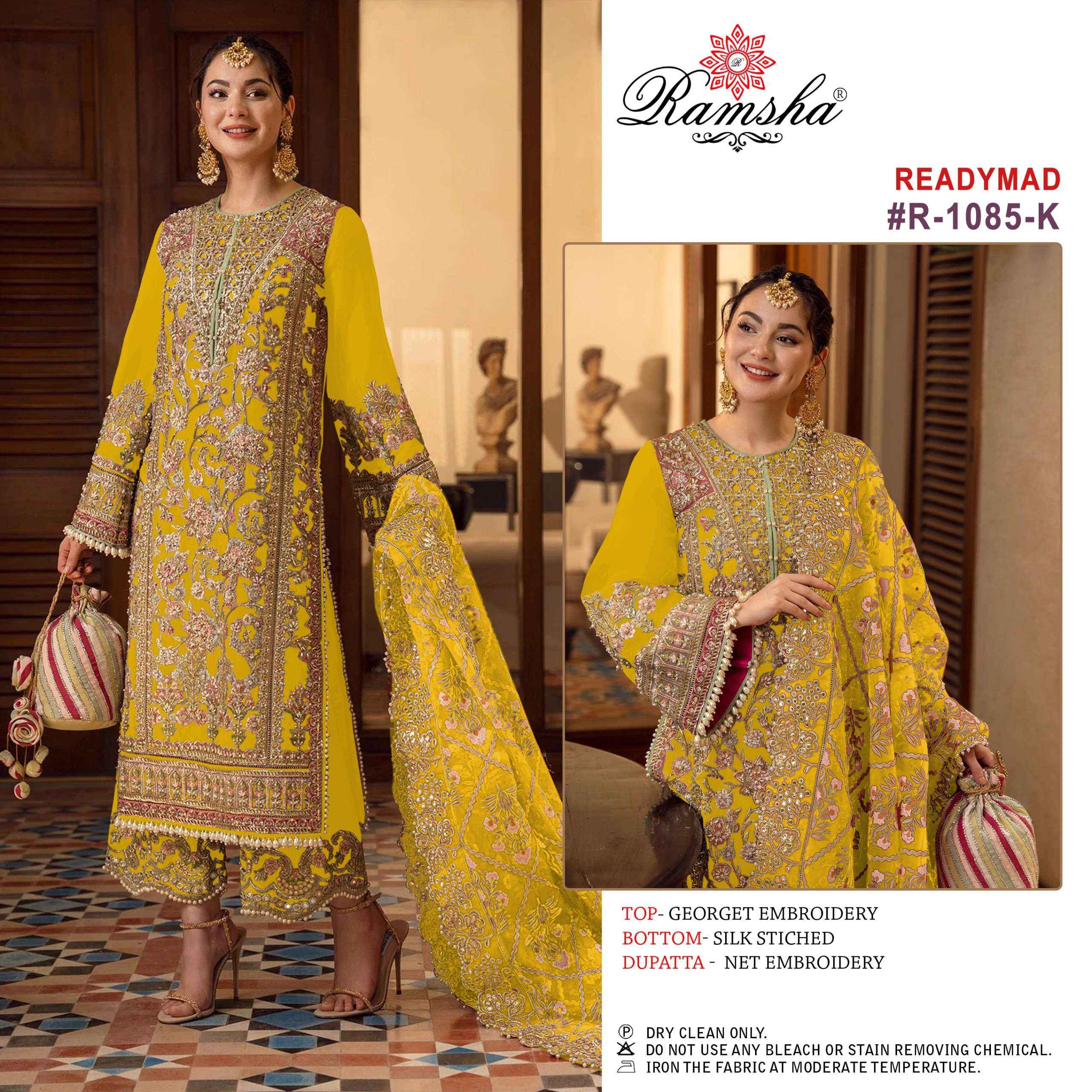 RAMSHA R 1085 GEORGETTE PAKISTANI READYMADE SUITS ( 4 PCS CATALOG )