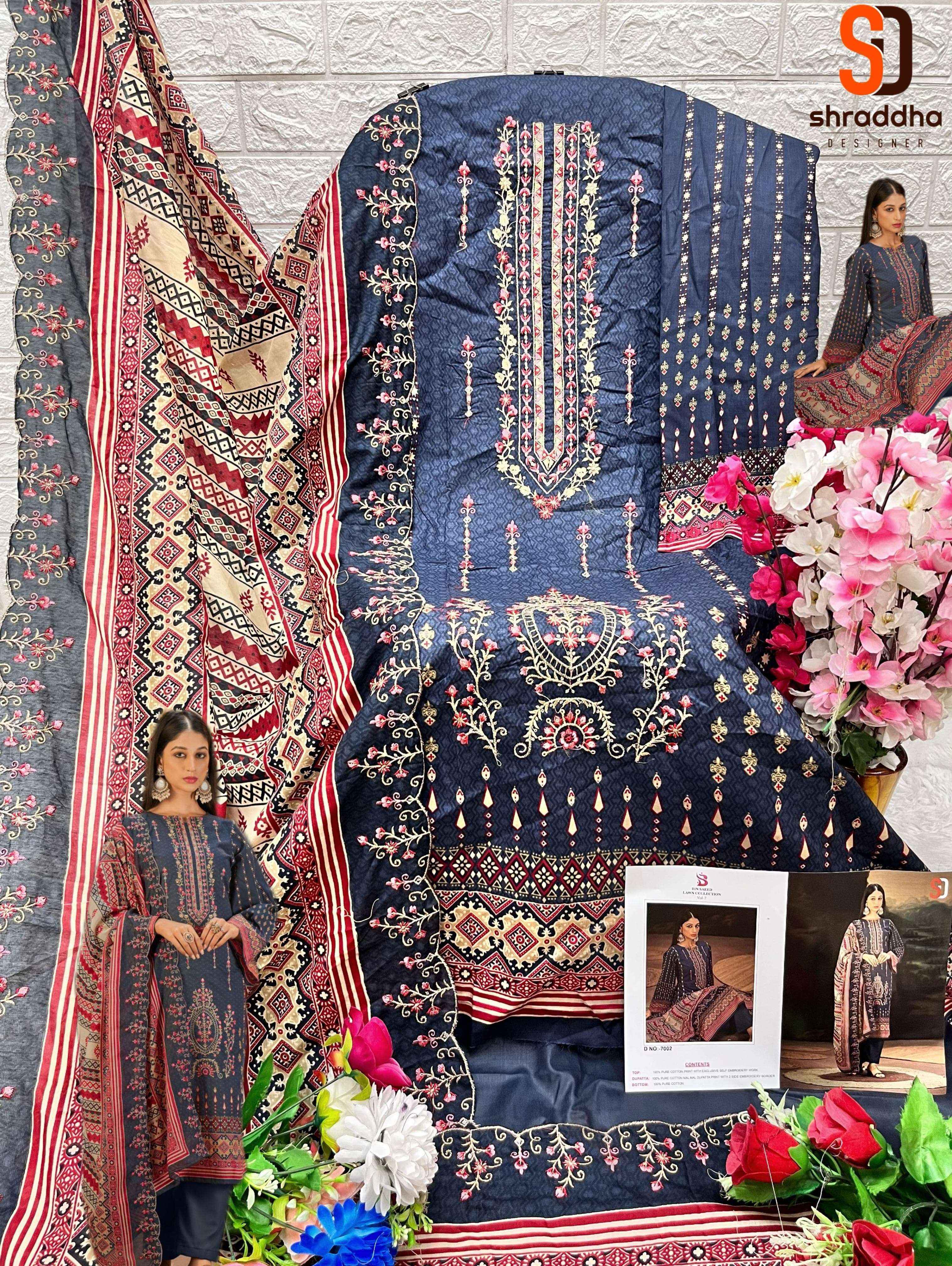 SHARADDHA DESIGNER BIN SAEED VOL 7 NX COTTON SALWAR KAMEEZ ( 6 PCS CATALOG )