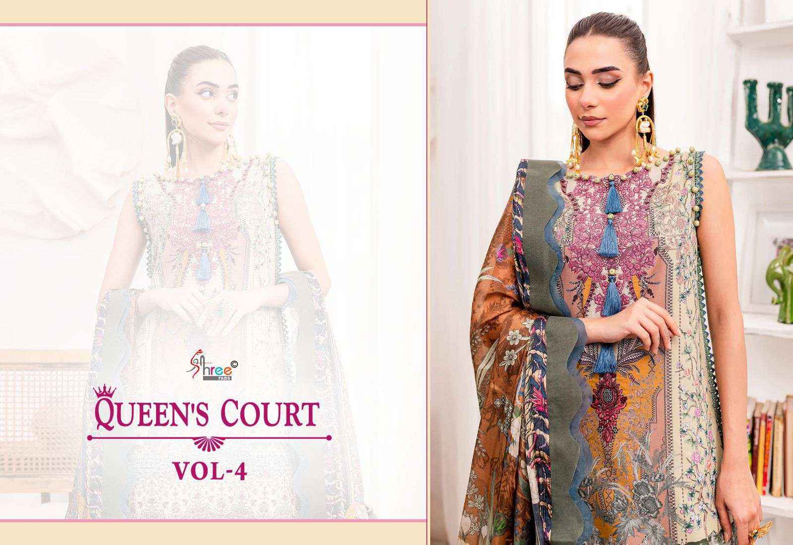 Shree Fabs Queens Court Vol-4 Fancy Pakistani Suits ( 7 Pcs Catalog ) chiffon Dupatta