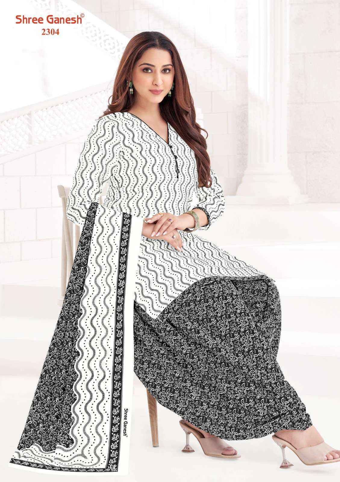 SHREE GANESH WHITE & BLACK VOL 3 DRESS MATERIAL ( 8 PCS CATALOG )