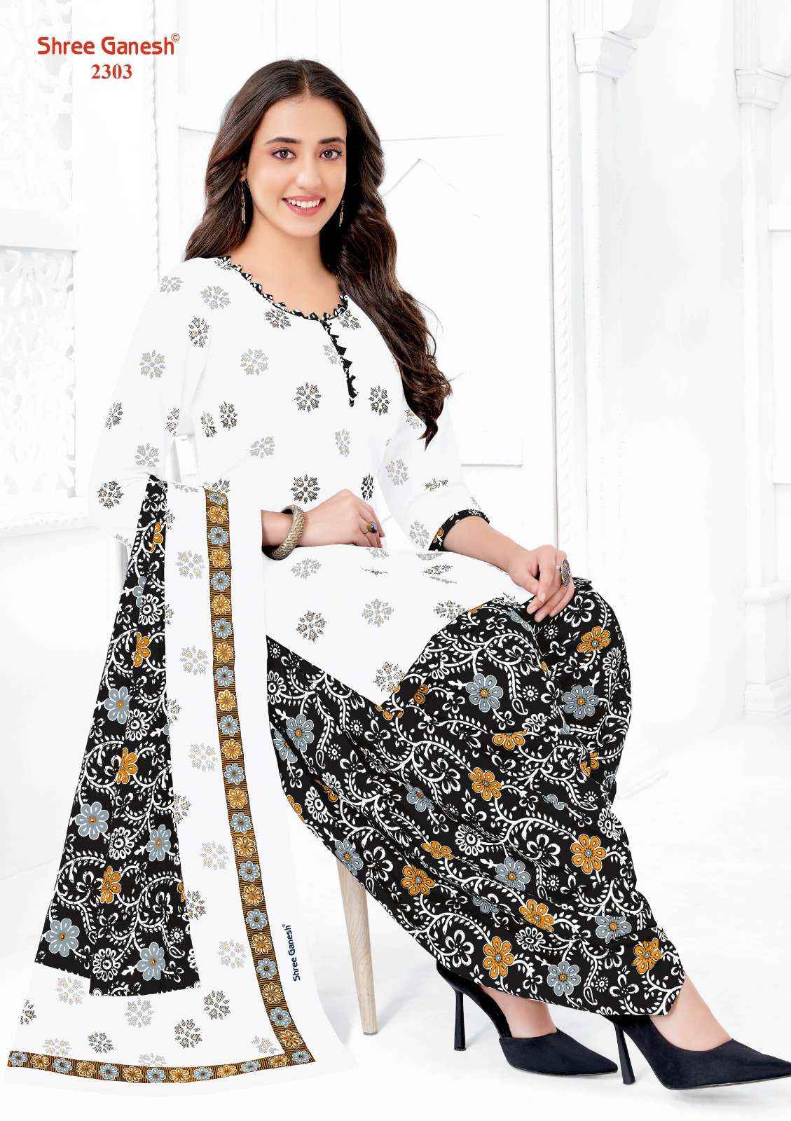 SHREE GANESH WHITE & BLACK VOL 3 DRESS MATERIAL ( 8 PCS CATALOG )