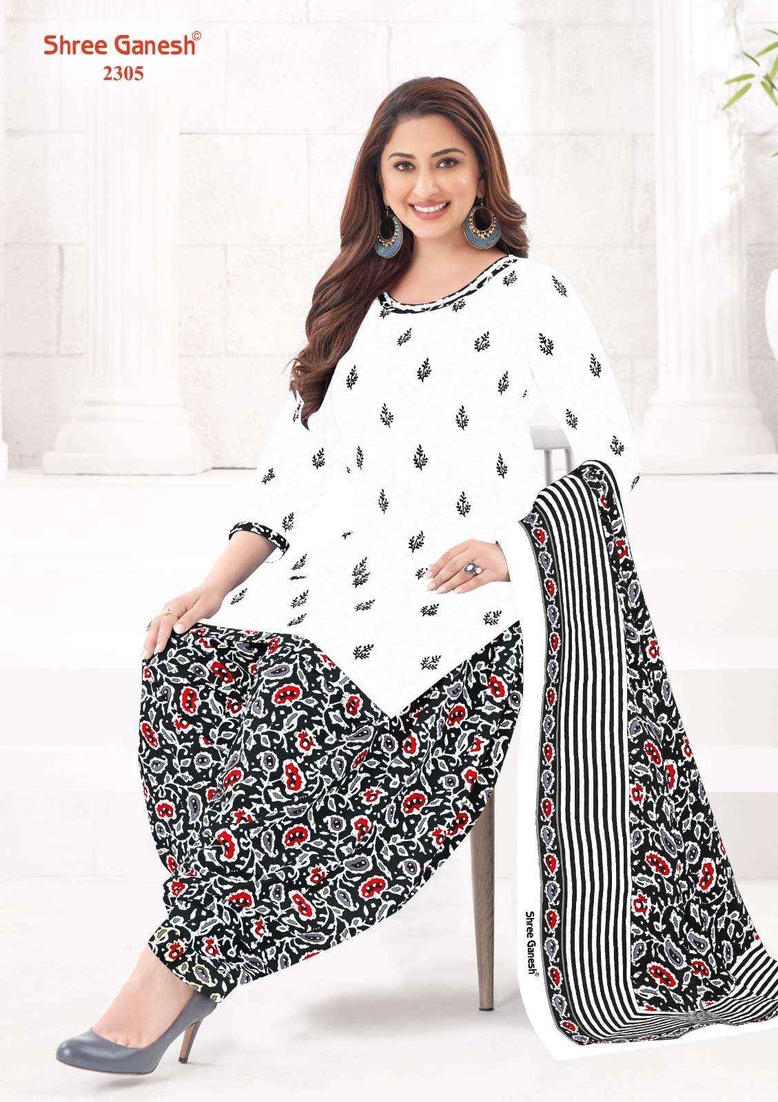 SHREE GANESH WHITE & BLACK VOL 3 DRESS MATERIAL ( 8 PCS CATALOG )