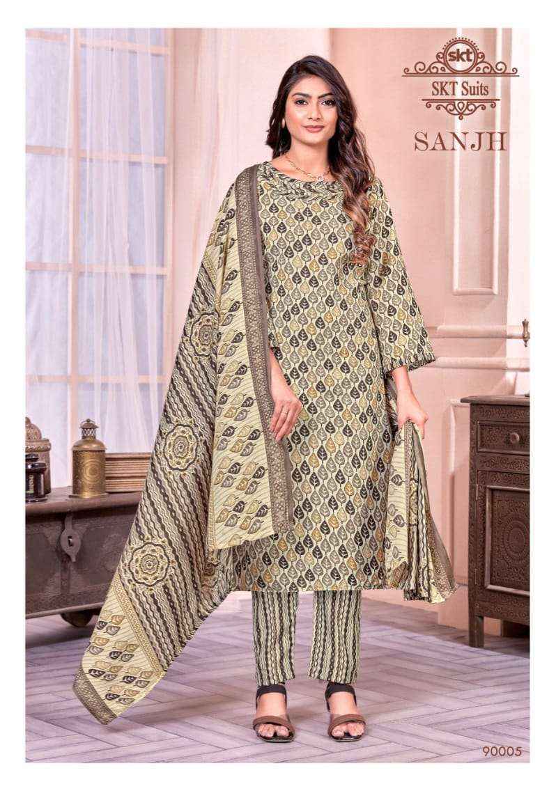 Skt Suits Sanjh Printed Dress Material ( 12 Pcs catalogue )