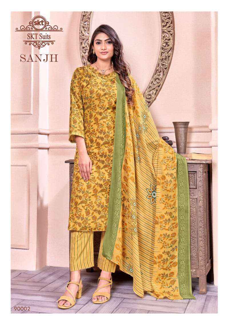 Skt Suits Sanjh Printed Dress Material ( 12 Pcs catalogue )