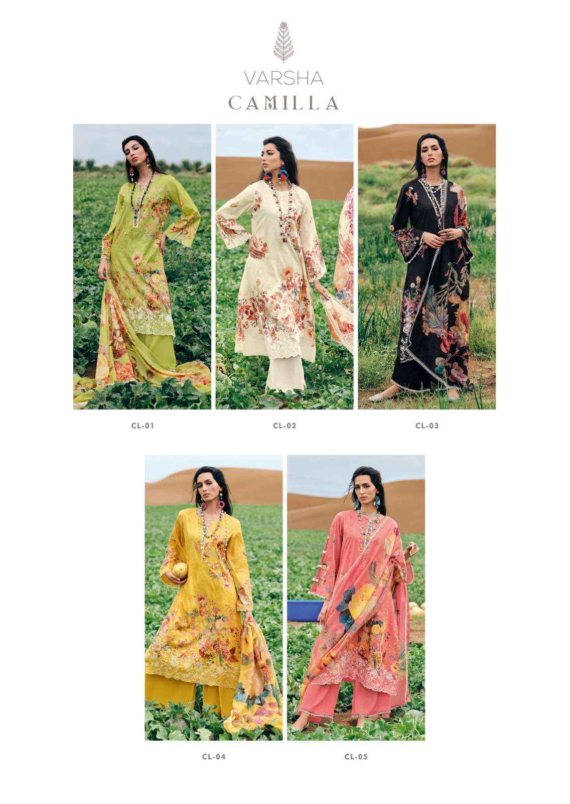 Varsha Camilla Latest Style Cotton Ladies Dress Material ( 5 PCS CATALOG )