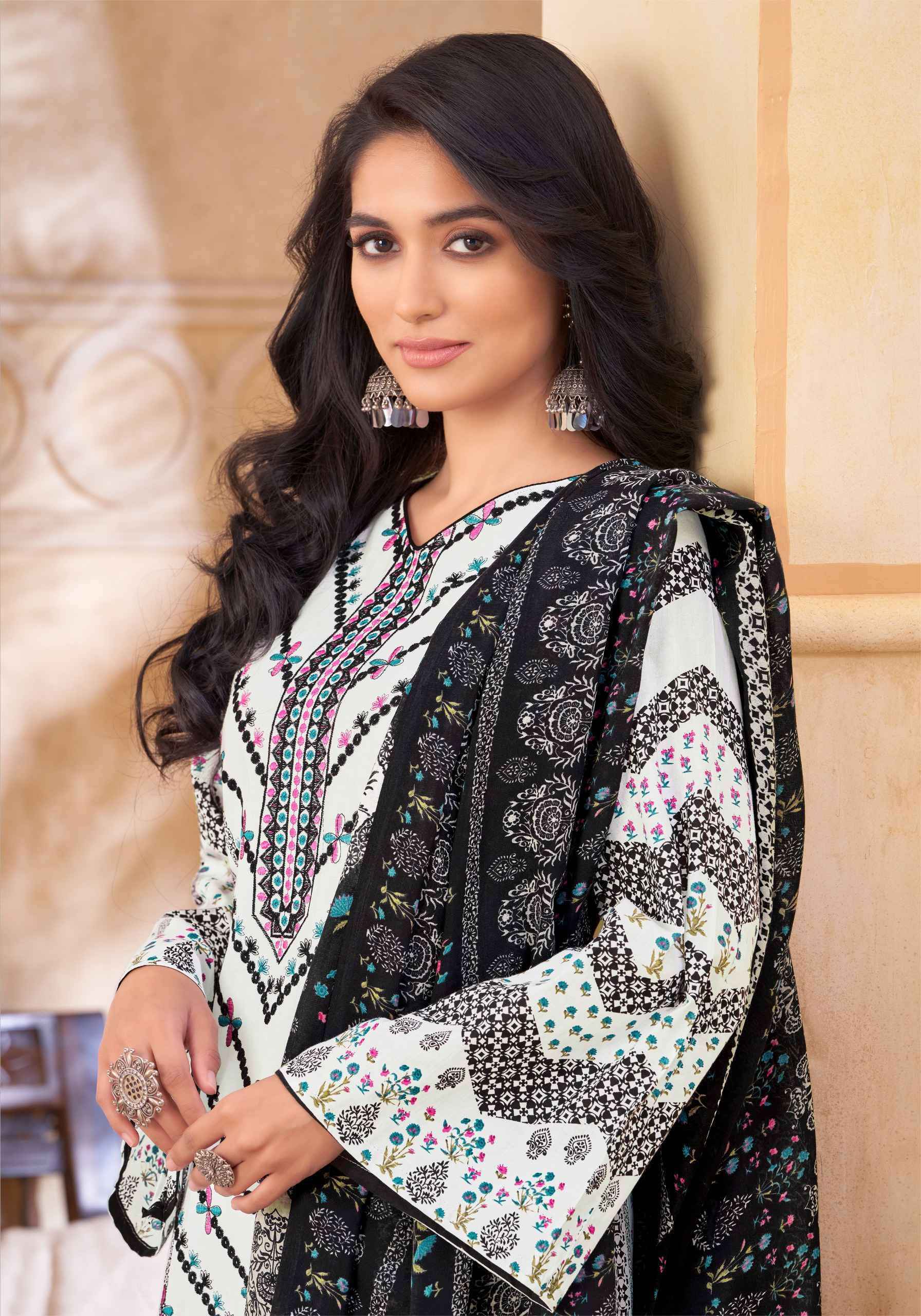 Alok Suit Qudrat Black And White Suits ( 8 Pcs Catalog )