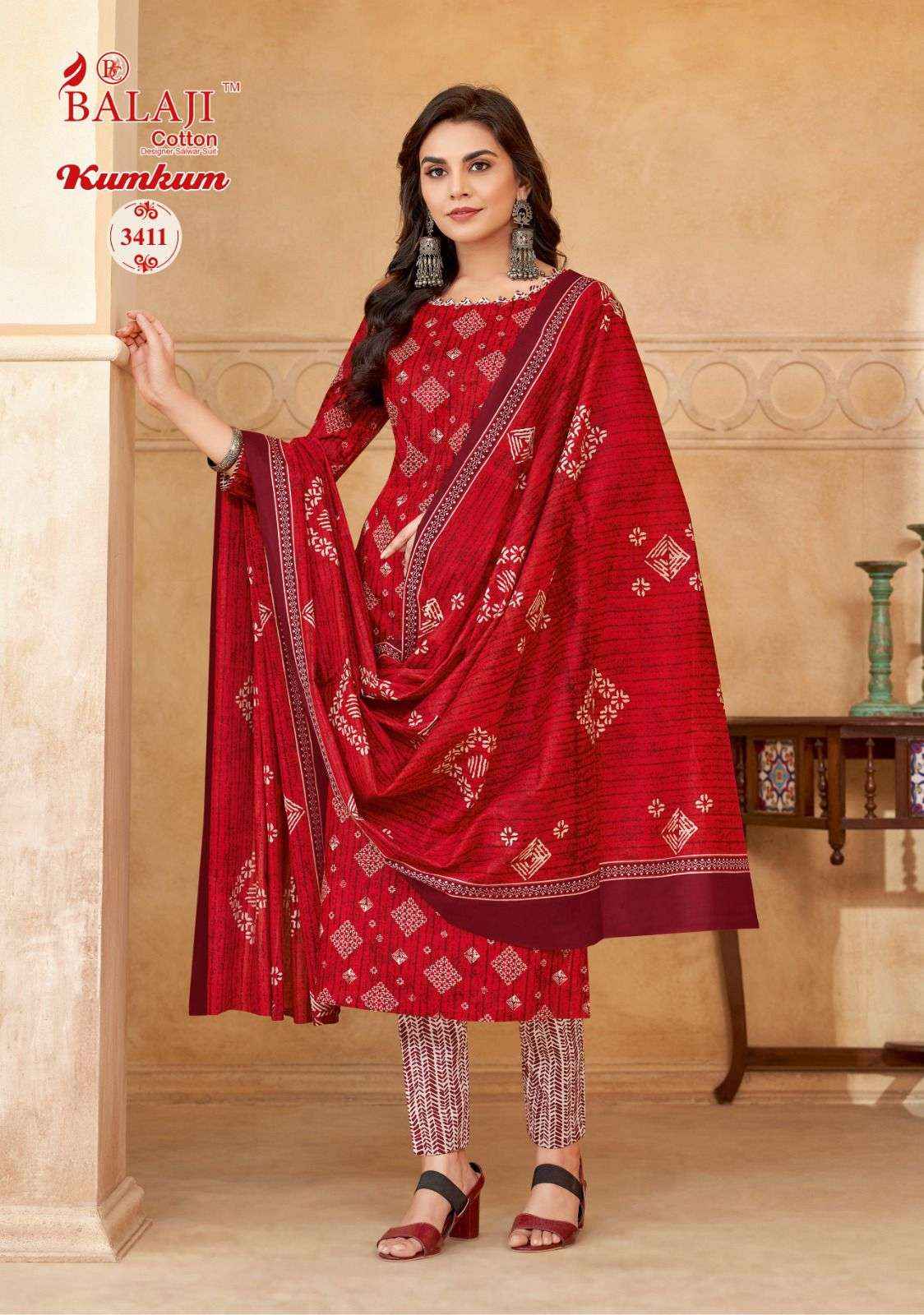 BALAJI COTTON KUMKUM VOL 34 COTTON DRESS MATERIAL ( 12 PCS CATALOG )