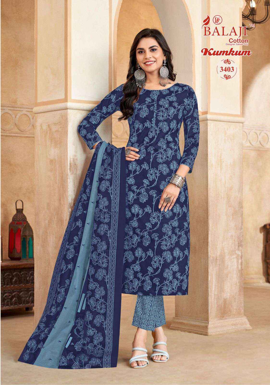 BALAJI COTTON KUMKUM VOL 34 COTTON DRESS MATERIAL ( 12 PCS CATALOG )