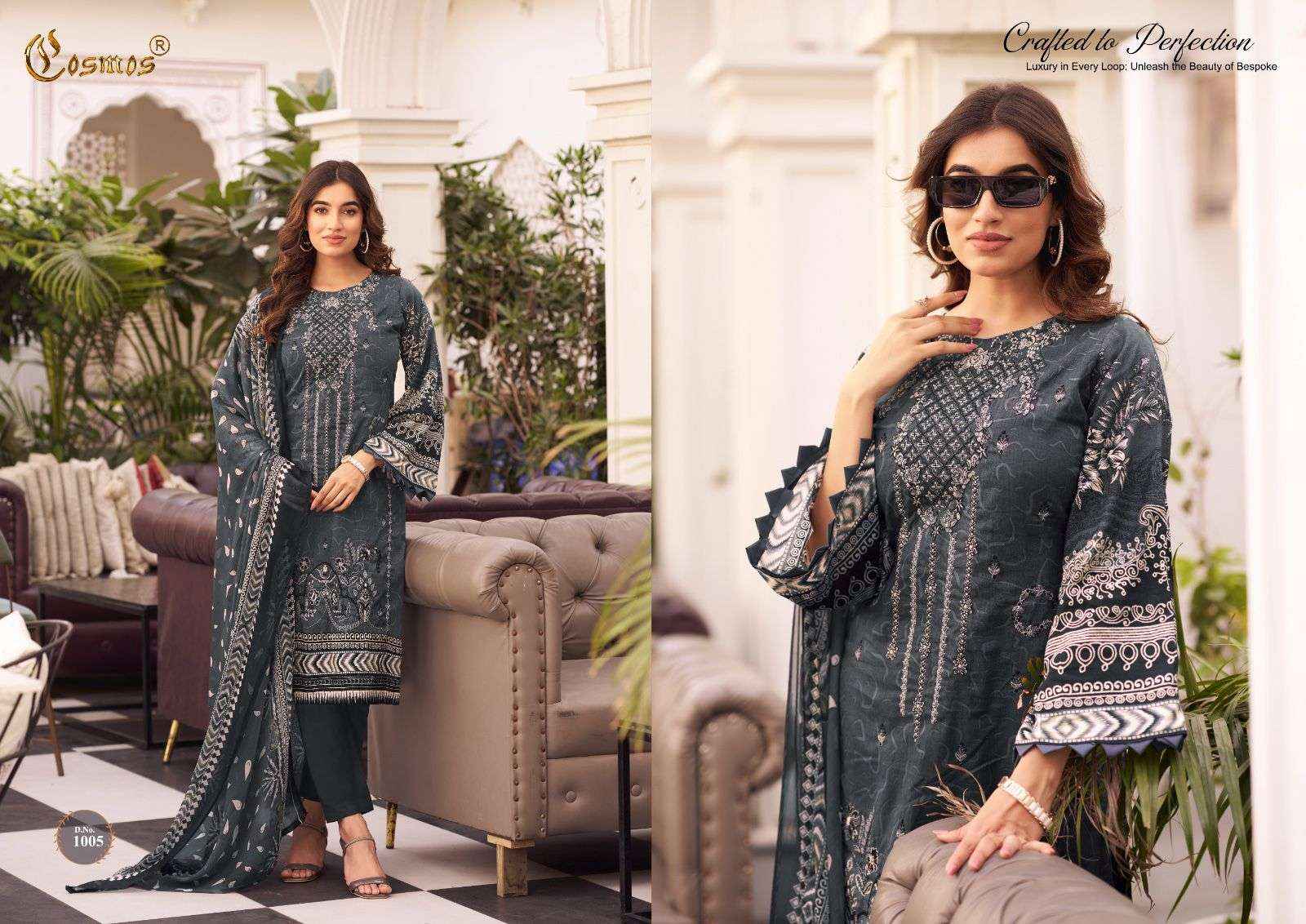 COSMOS FASHION NOOR PREMIUM EMBROIDERED COTTON WORK SUIT ( 10 PCS CATALOG )