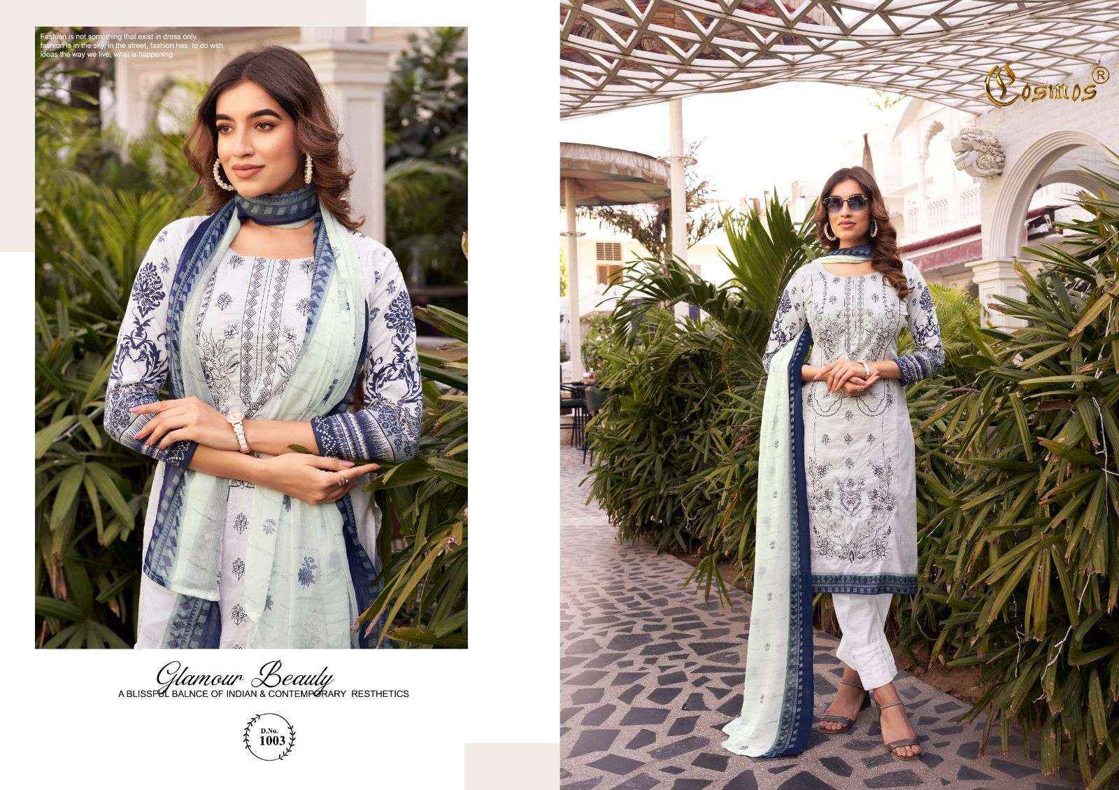 COSMOS FASHION NOOR PREMIUM EMBROIDERED COTTON WORK SUIT ( 10 PCS CATALOG )