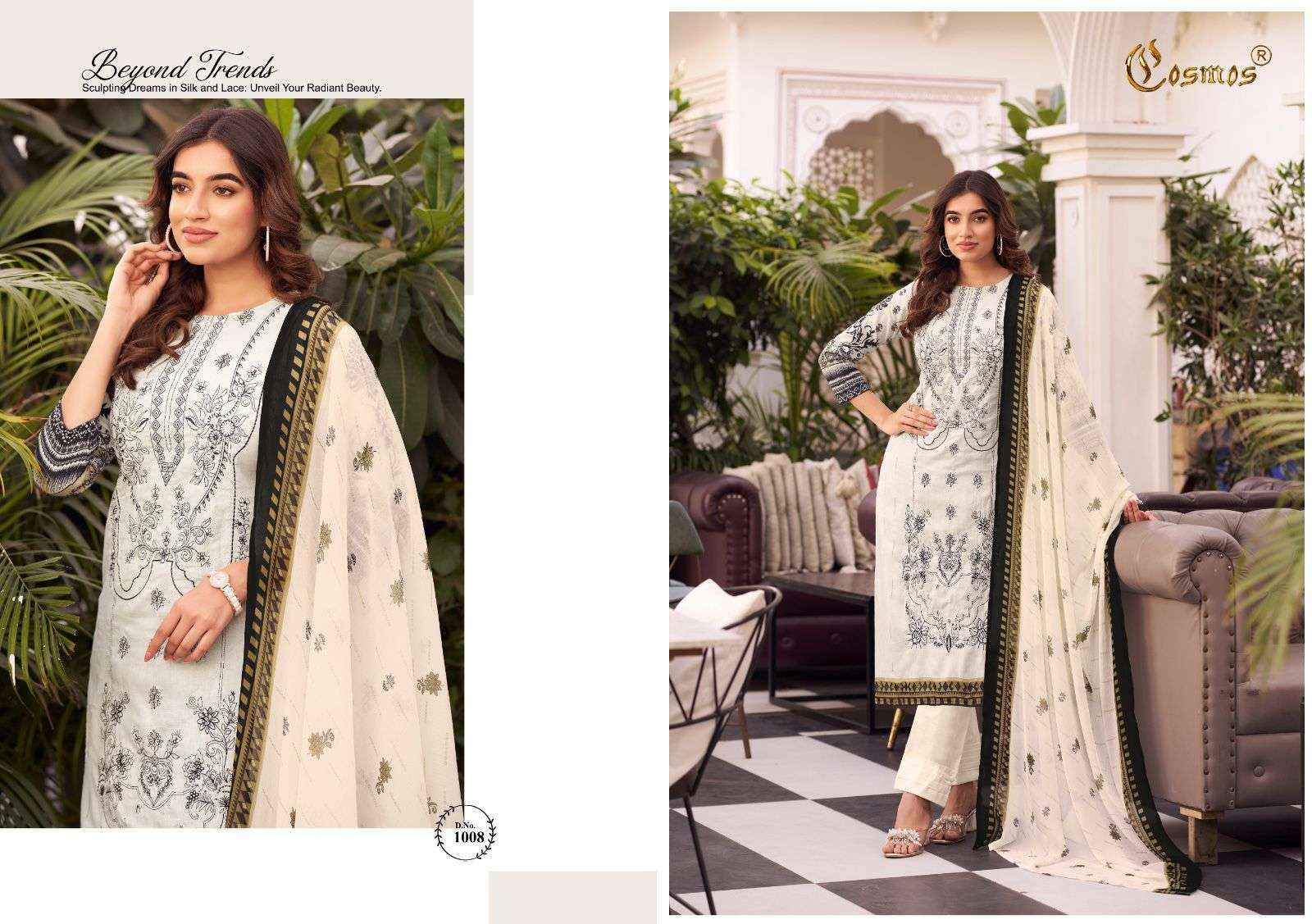 COSMOS FASHION NOOR PREMIUM EMBROIDERED COTTON WORK SUIT ( 10 PCS CATALOG )