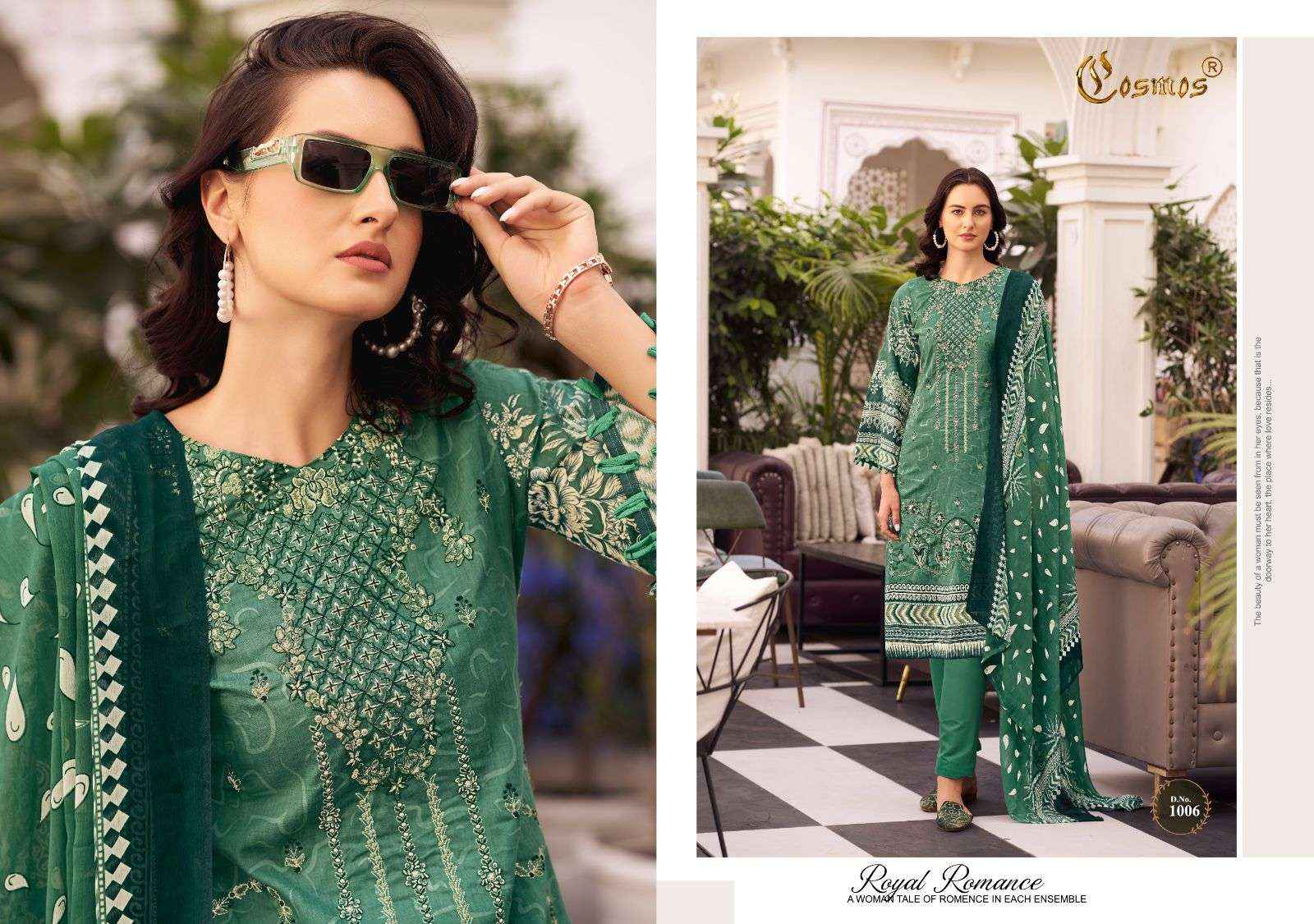 COSMOS FASHION NOOR PREMIUM EMBROIDERED COTTON WORK SUIT ( 10 PCS CATALOG )