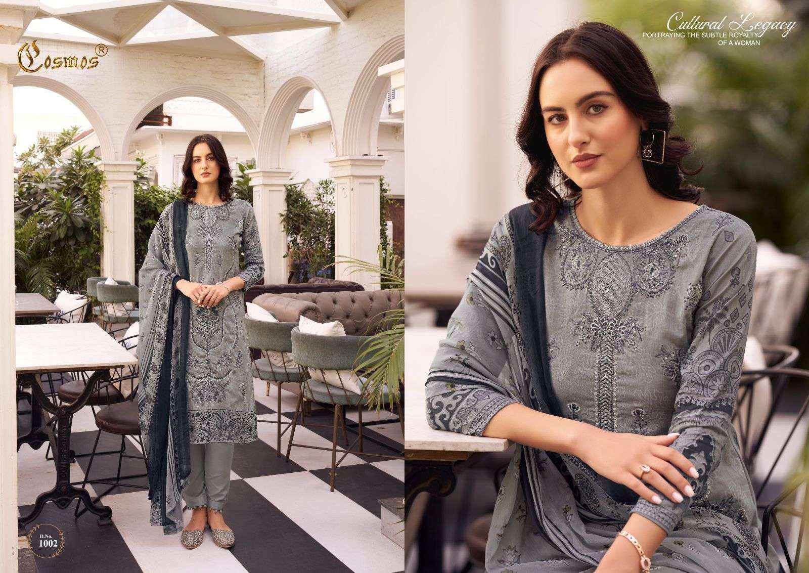 COSMOS FASHION NOOR PREMIUM EMBROIDERED COTTON WORK SUIT ( 10 PCS CATALOG )