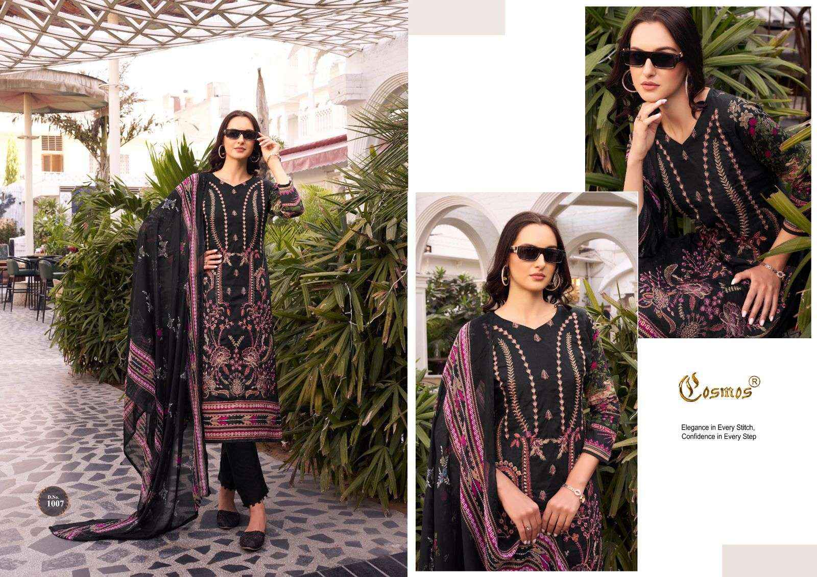 COSMOS FASHION NOOR PREMIUM EMBROIDERED COTTON WORK SUIT ( 10 PCS CATALOG )