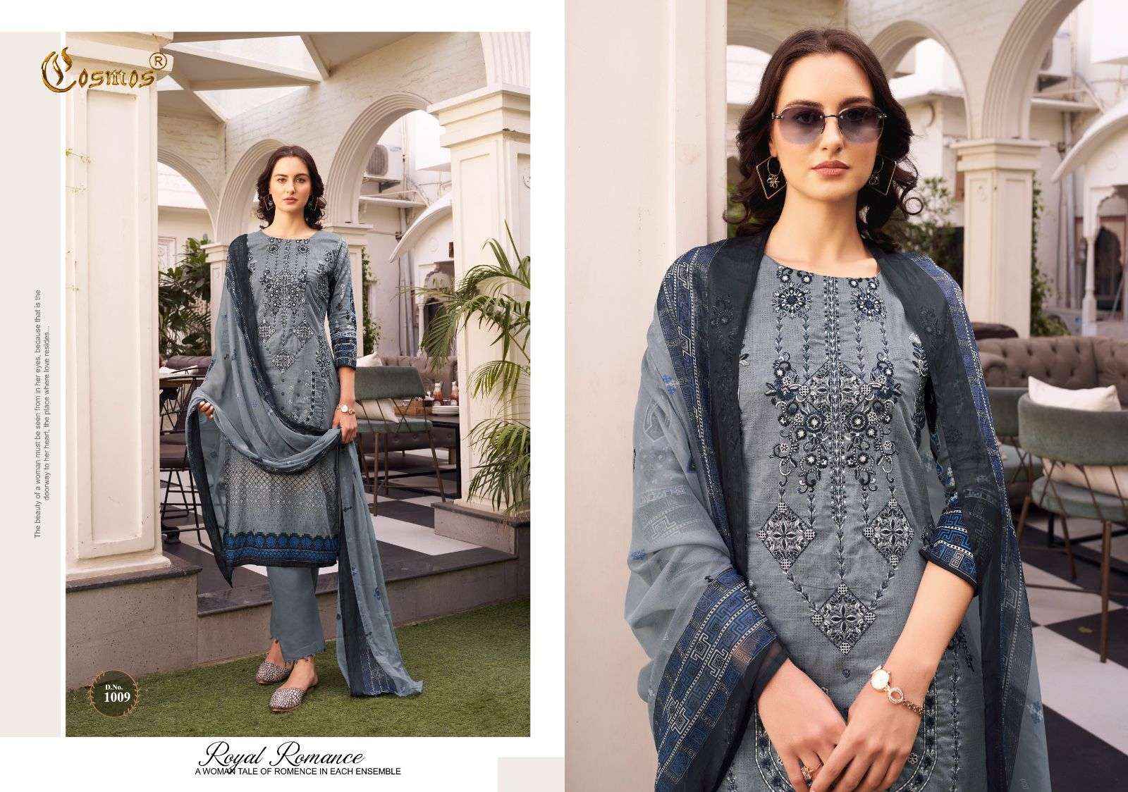 COSMOS FASHION NOOR PREMIUM EMBROIDERED COTTON WORK SUIT ( 10 PCS CATALOG )