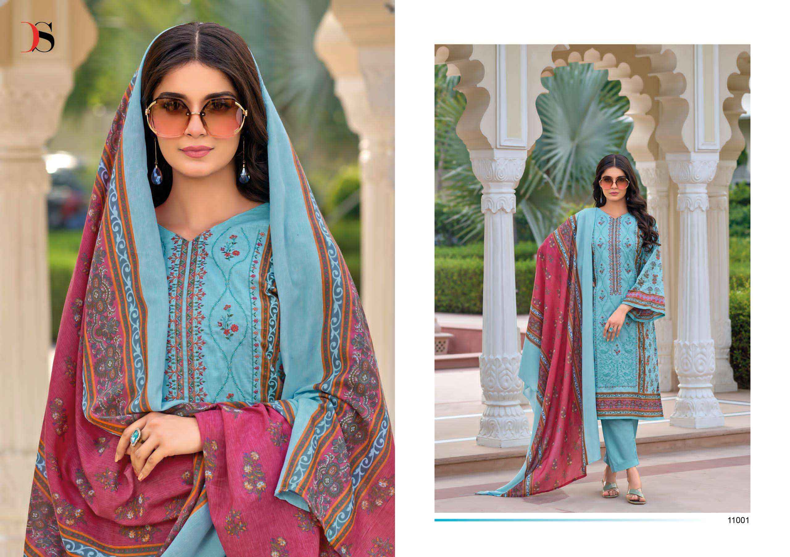 DEEPSY SUITS MEHER VOL 4 COTTON SELF EMBROIDERY WORK PAKISTANI SUITS ( 6 PCS CATALOG )