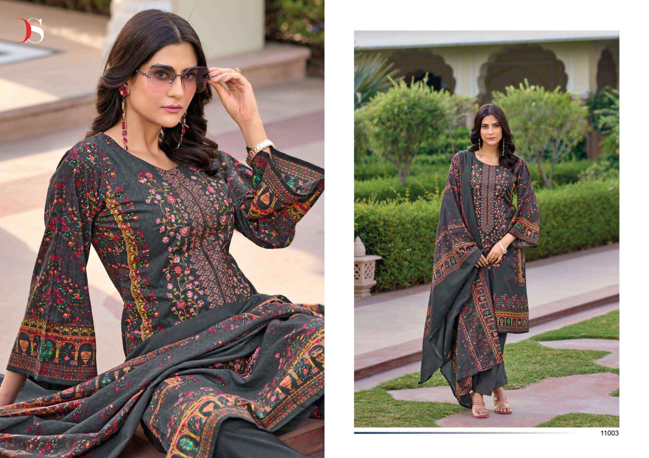DEEPSY SUITS MEHER VOL 4 COTTON SELF EMBROIDERY WORK PAKISTANI SUITS ( 6 PCS CATALOG )