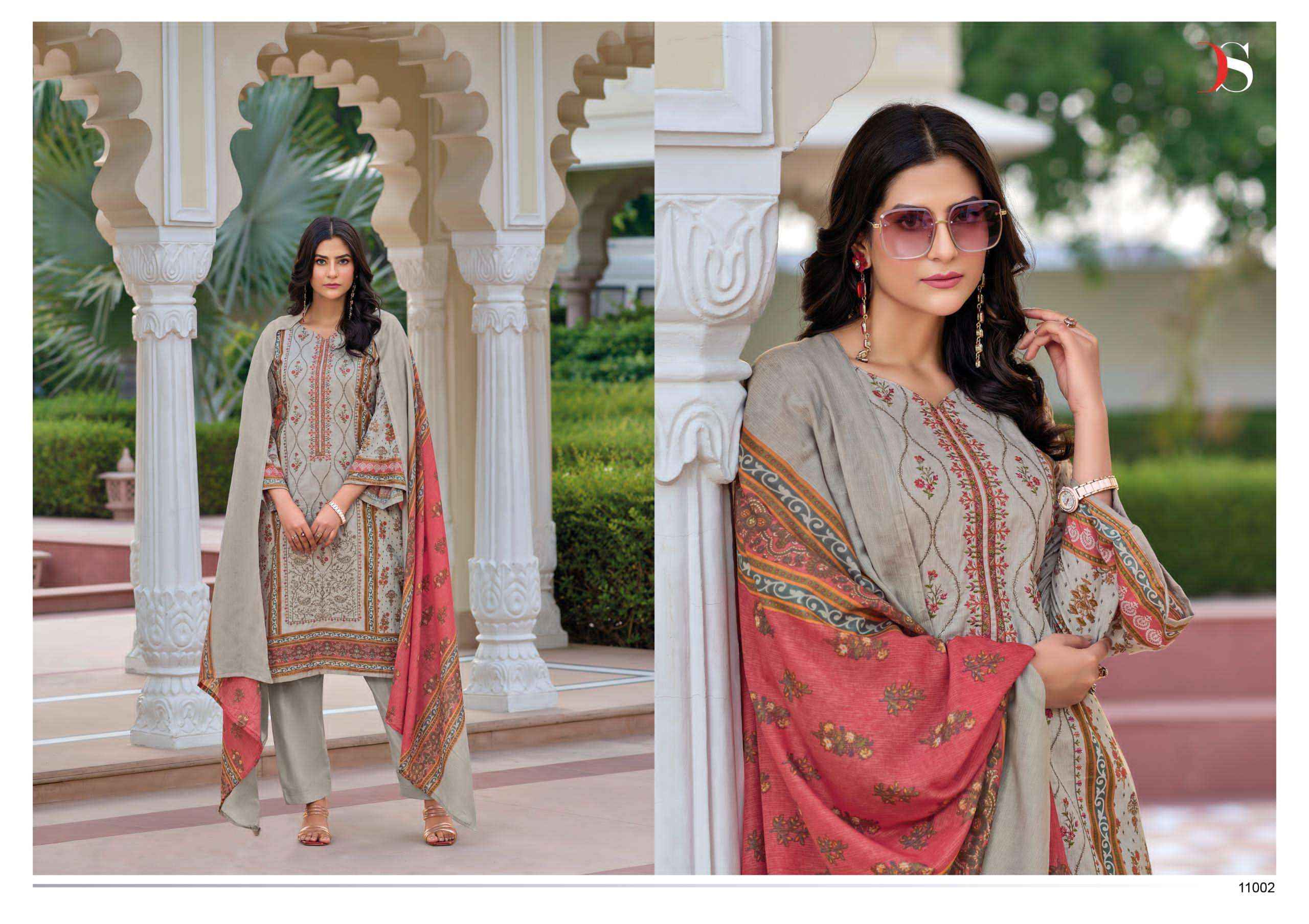 DEEPSY SUITS MEHER VOL 4 COTTON SELF EMBROIDERY WORK PAKISTANI SUITS ( 6 PCS CATALOG )