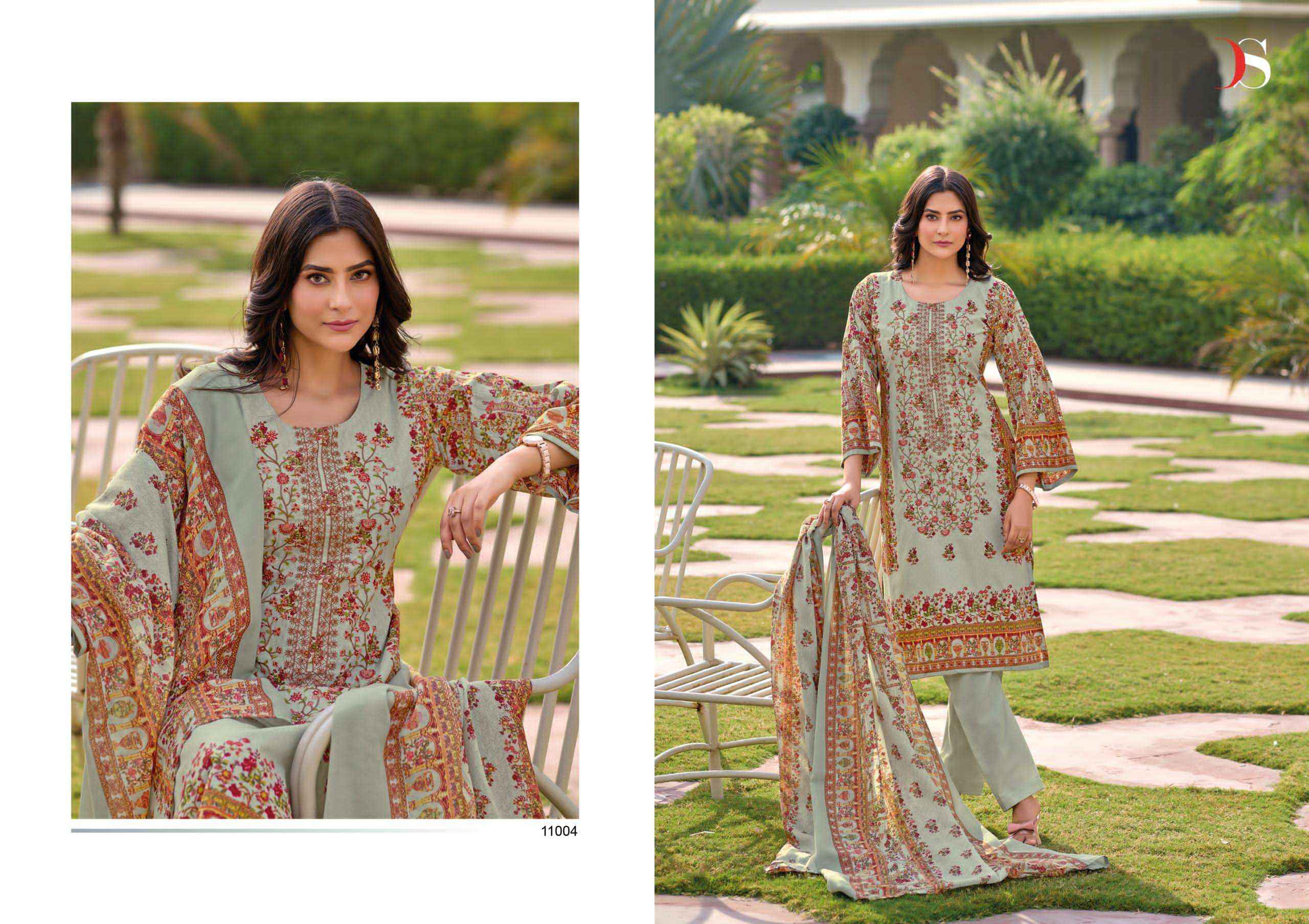 DEEPSY SUITS MEHER VOL 4 COTTON SELF EMBROIDERY WORK PAKISTANI SUITS ( 6 PCS CATALOG )