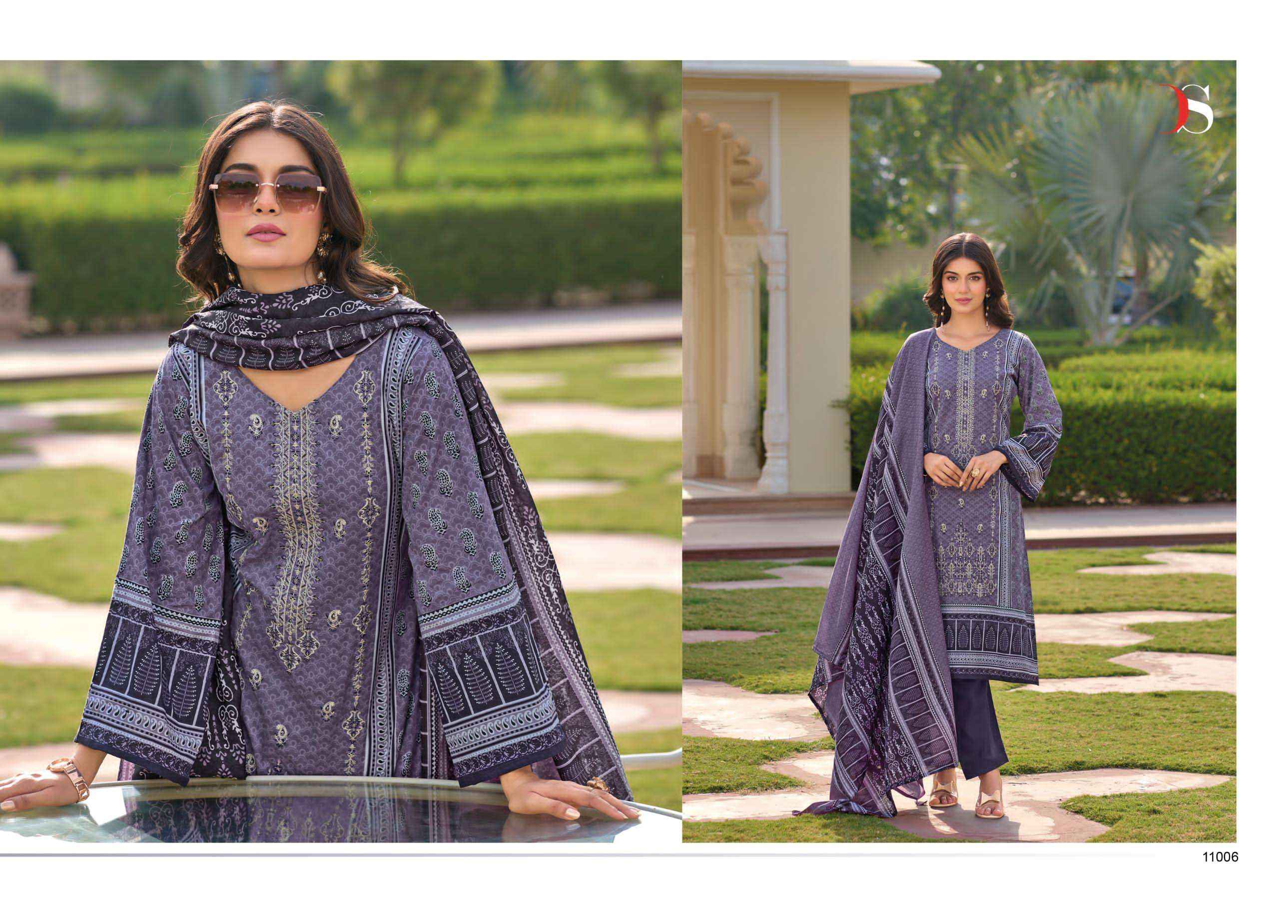 DEEPSY SUITS MEHER VOL 4 COTTON SELF EMBROIDERY WORK PAKISTANI SUITS ( 6 PCS CATALOG )