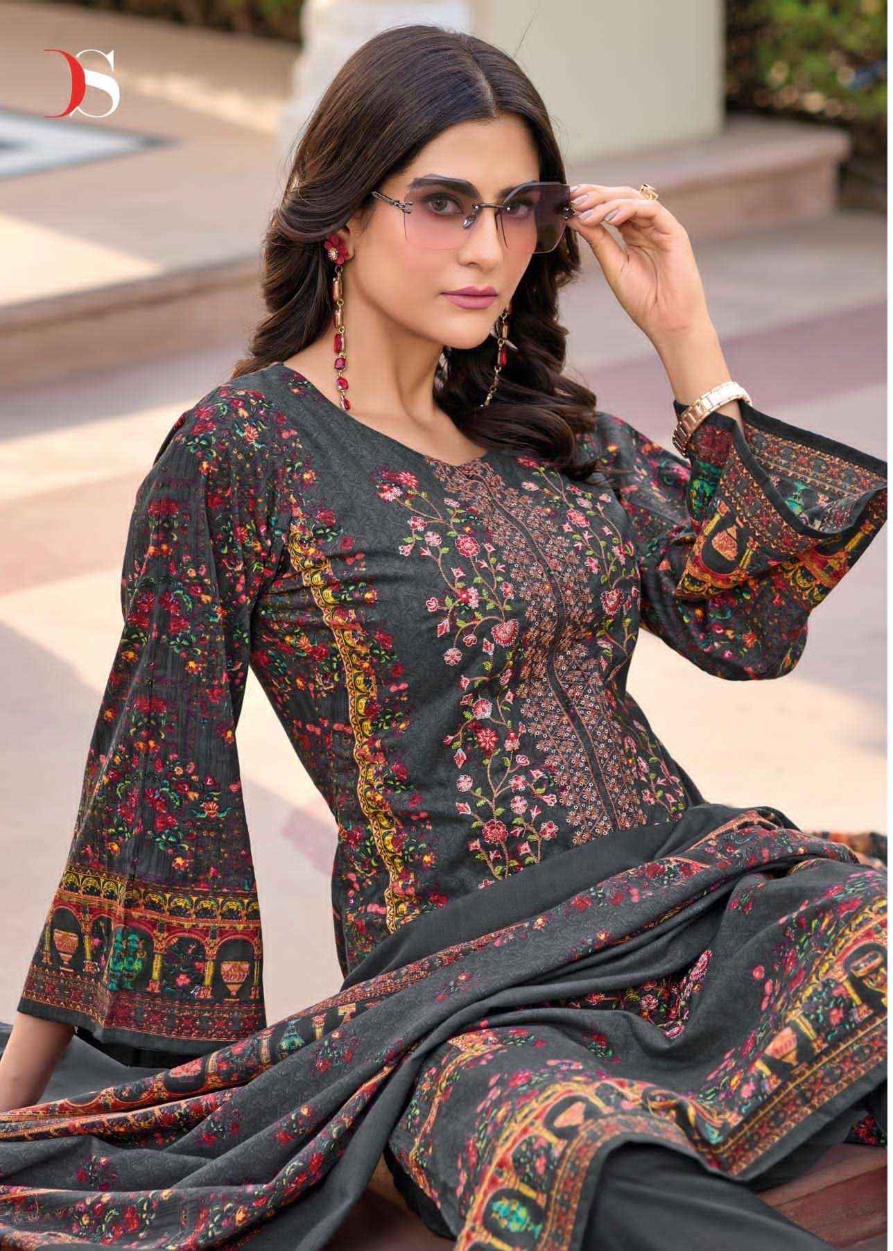 DEEPSY SUITS MEHER VOL 4 COTTON SELF EMBROIDERY WORK PAKISTANI SUITS ( 6 PCS CATALOG )