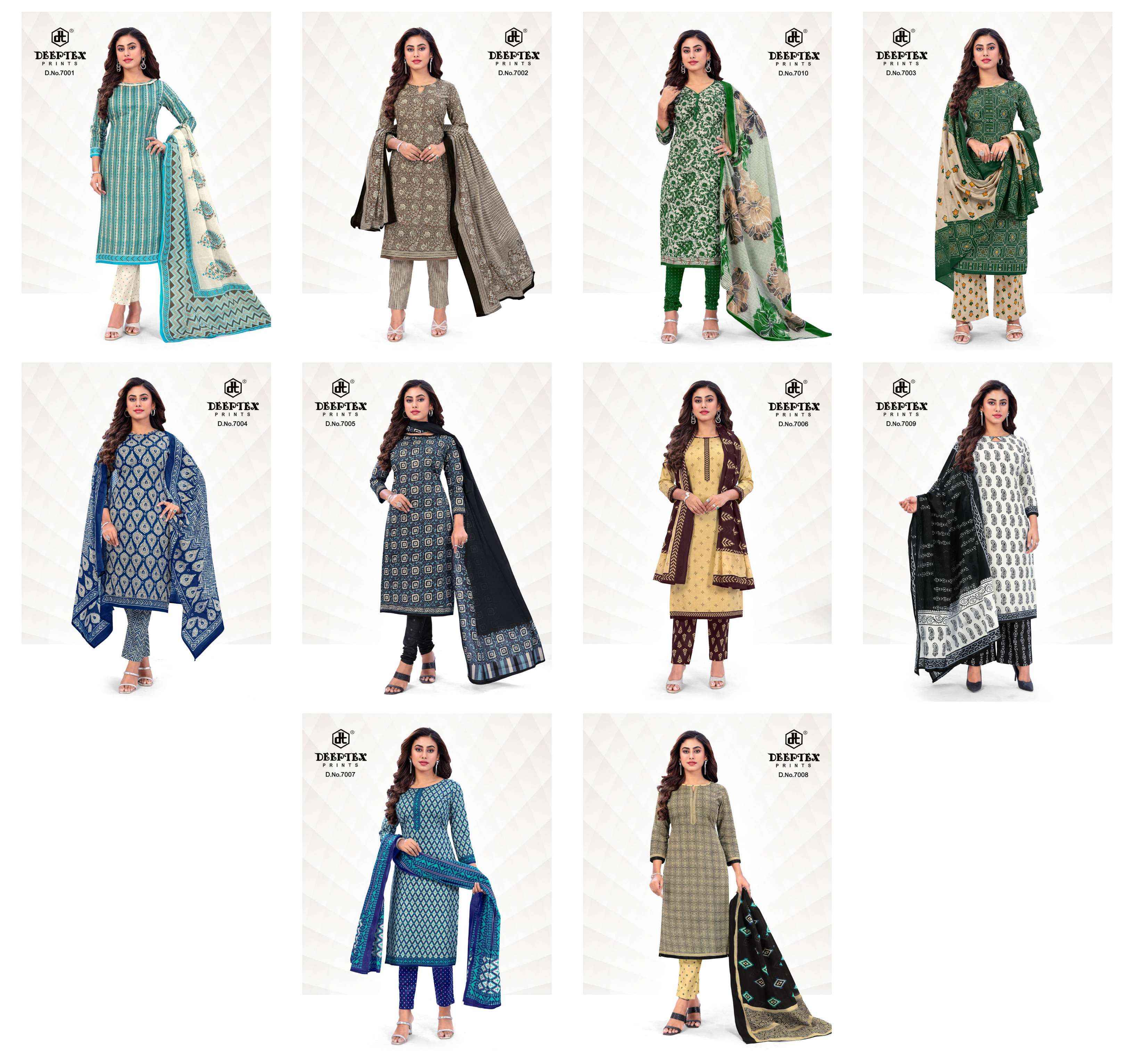 DEEPTEX PRINTS AALIZA VOL 7 COTTON DRESS MATERIAL ( 10 PCS CATALOG )