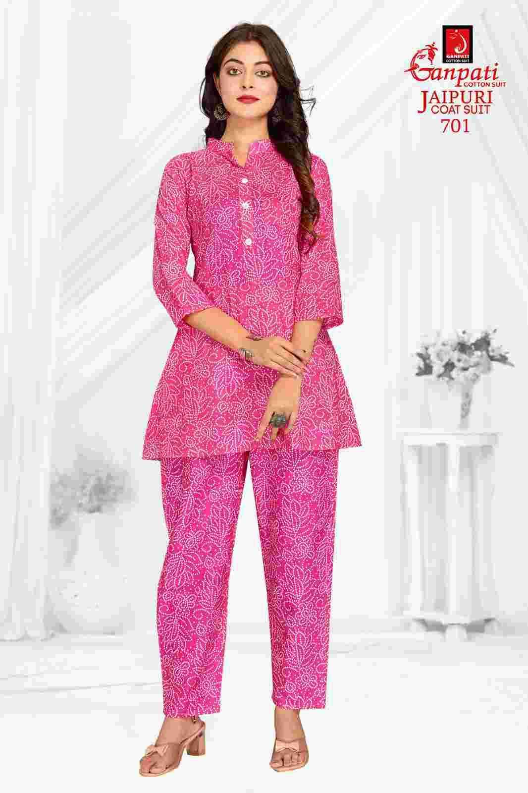 Ganpati Jaipuri Coat Suit Vol 7 Co Ord Set For Women Online In India