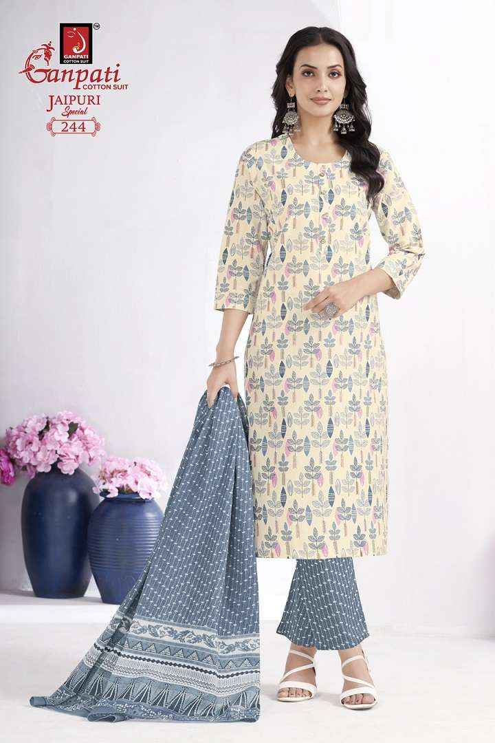 Ganpati Jaipuri Special Vol 10 Pure Cotton Readymade Suits ( 15 Pcs Catalog )