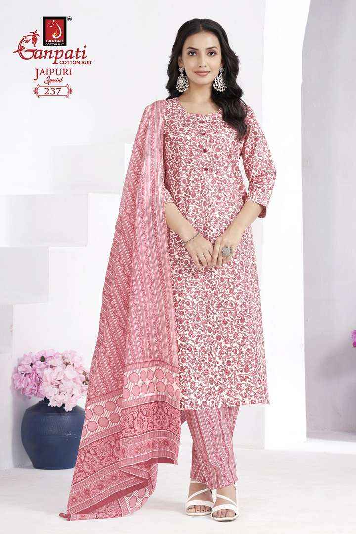 Ganpati Jaipuri Special Vol 10 Pure Cotton Readymade Suits ( 15 Pcs Catalog )