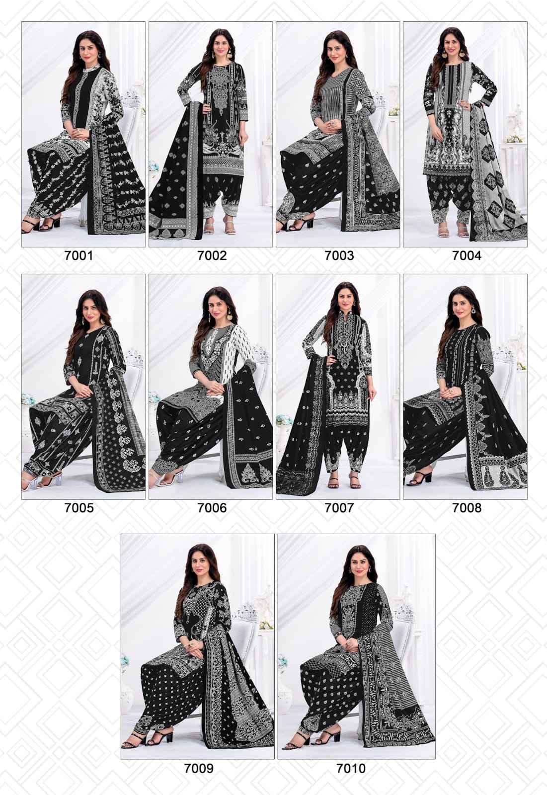 JT BLACK BEAUTY VOL 7 COTTON DRESS MATERIAL ( 10 PCS CATALOG )