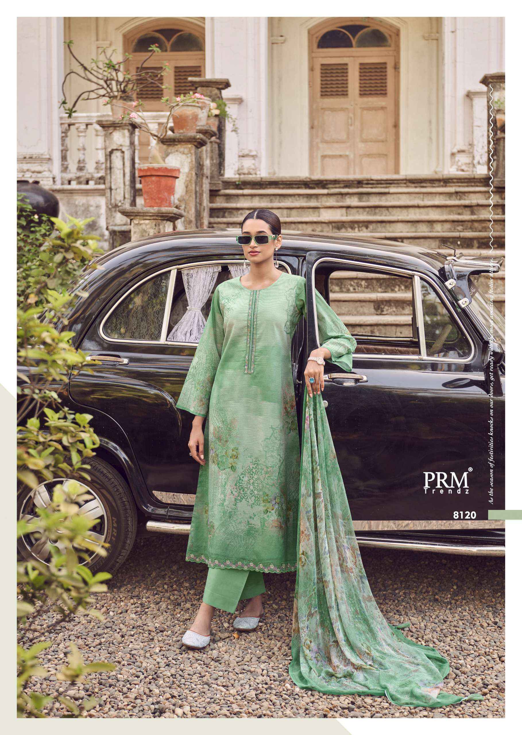 PRM TRENDZ NOORIN LINEN COTTON DESIGNER SUITS ( 8 PCS CATALOG )