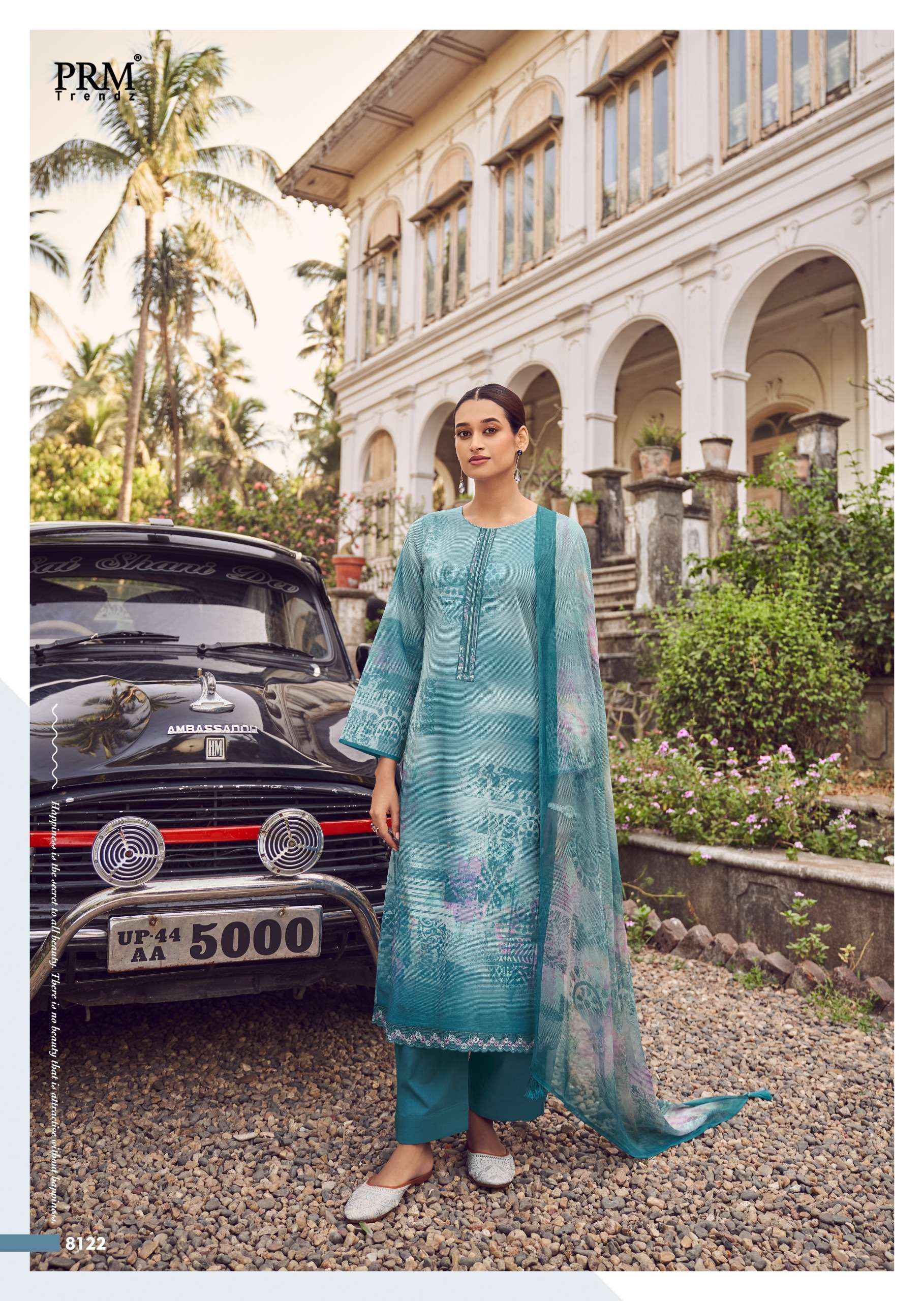 PRM TRENDZ NOORIN LINEN COTTON DESIGNER SUITS ( 8 PCS CATALOG )